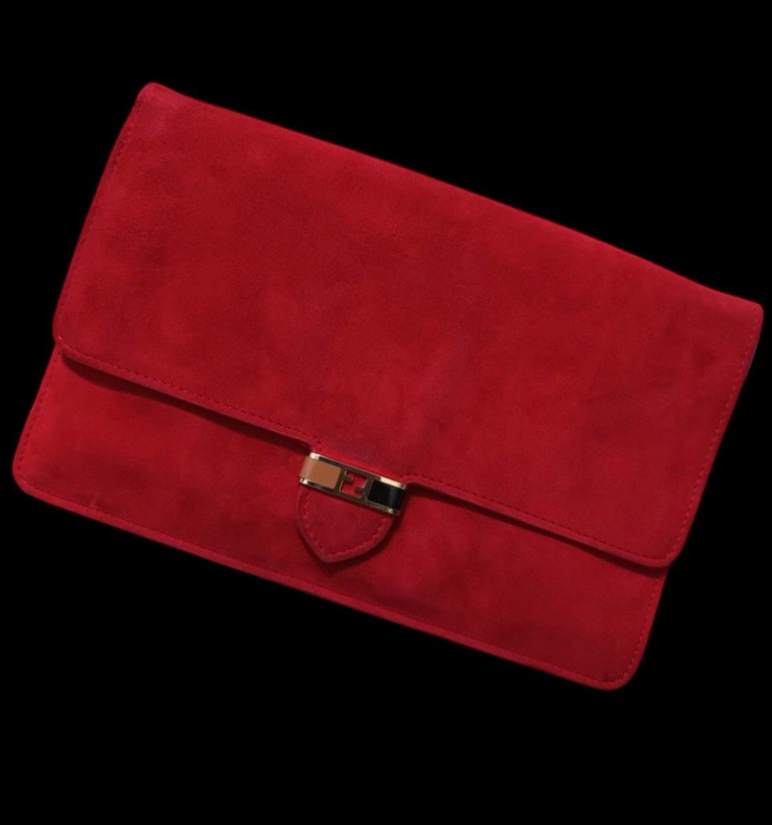 Fendi 💯FENDI ROMA Chain WOC/Clutch Shoulder Leather Red Purse Bag Size ONE SIZE - 3 Thumbnail