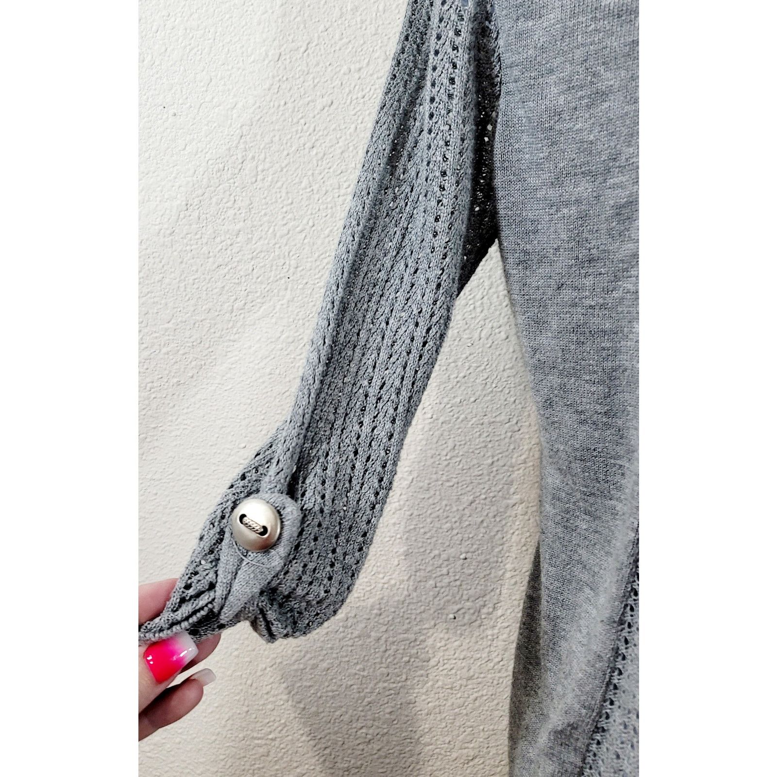 rue21 Rue 21 Gray Knit Open Front Cardigan Sweater Small Size S / US 4 / IT 40 - 3 Thumbnail