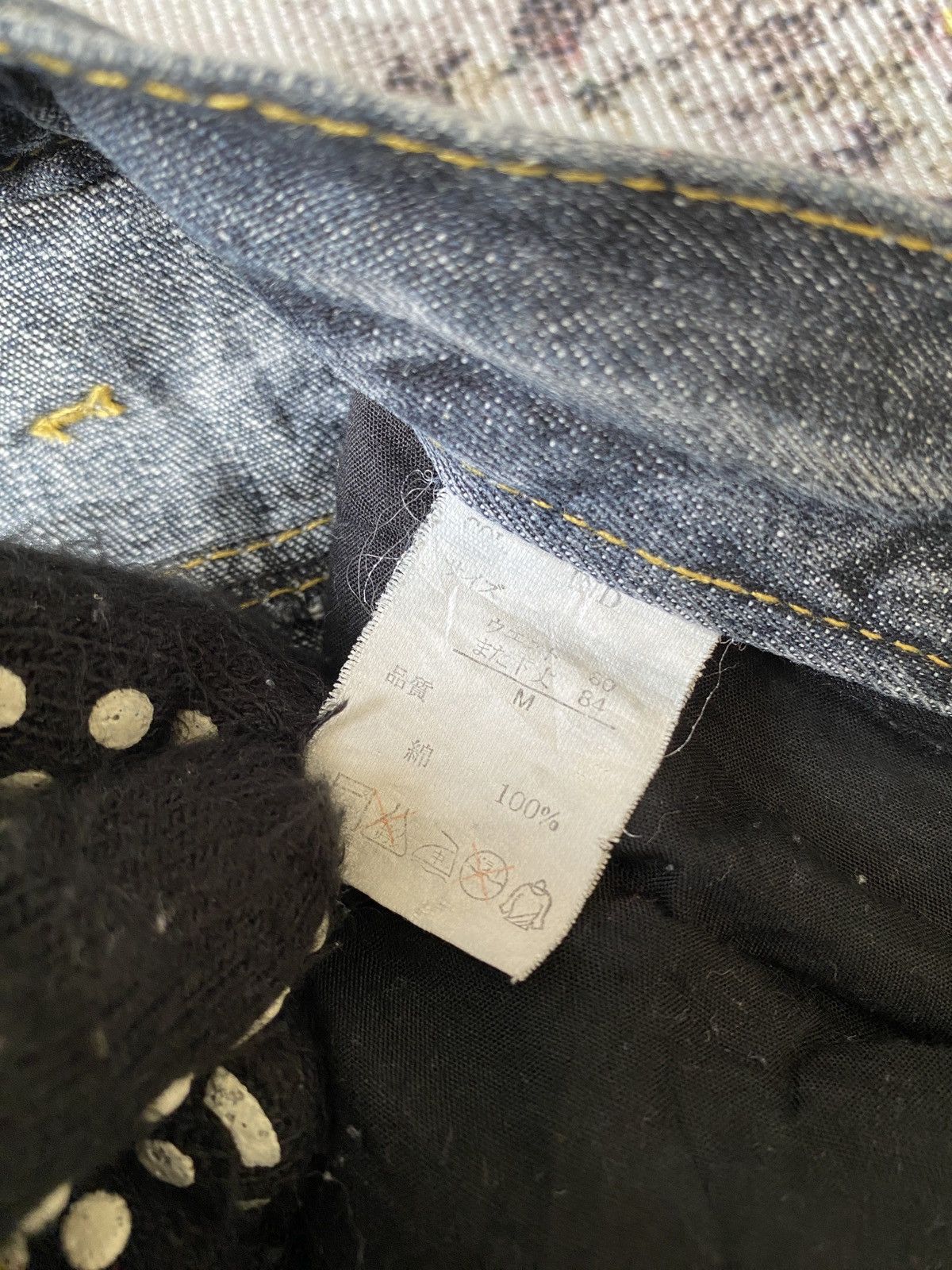 Japanese Brand Lowbox Premium Claws Mark Honey Comb Distressed Flare Denim Size US 32 / EU 48 - 22 Thumbnail
