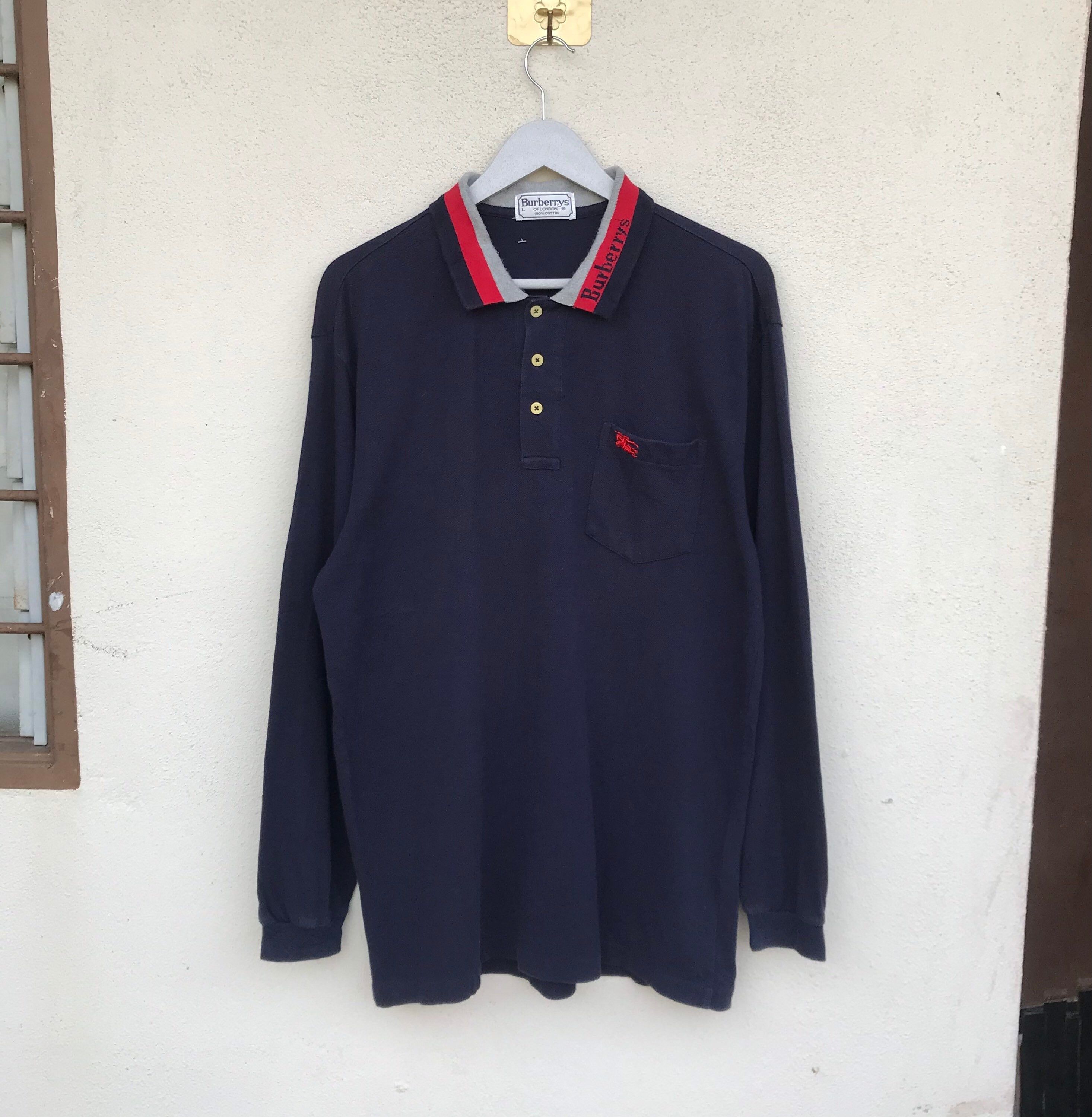 Burberry × Vintage VINTAGE BURBERRYS SPELL OUT COLAR LSLEEVE Size US L / EU 52-54 / 3 - 1 Thumbnail