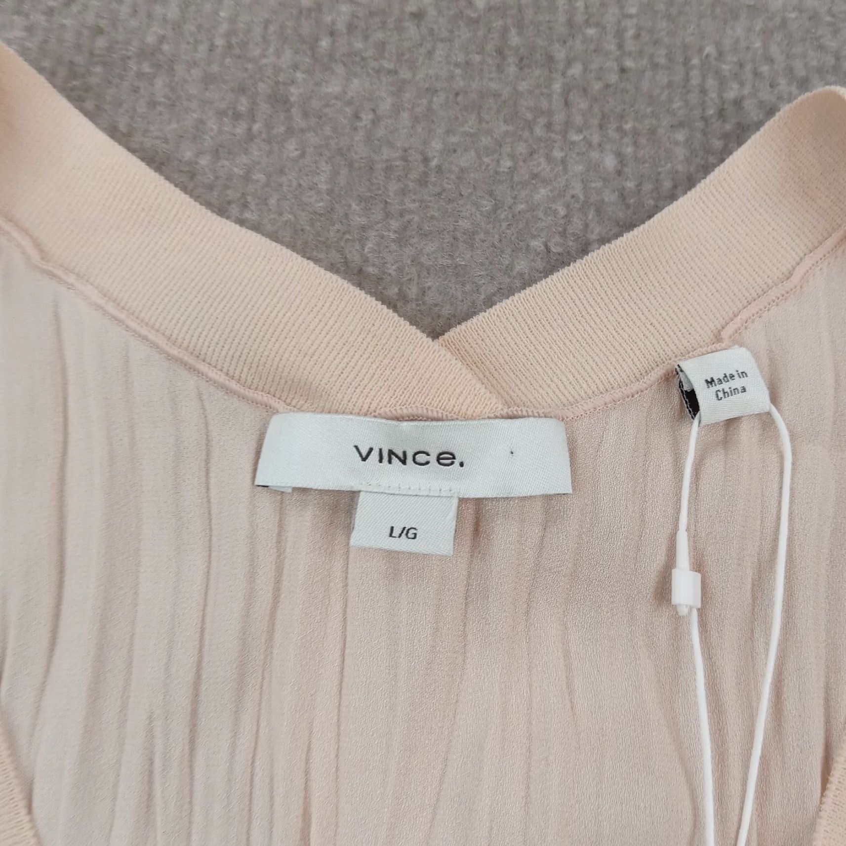 Vince Vince Womens Large Pink Sleeveless V-Neck Blouse Lightweight Pleated Polyester Size S / US 4 / IT 40 - 5 Thumbnail
