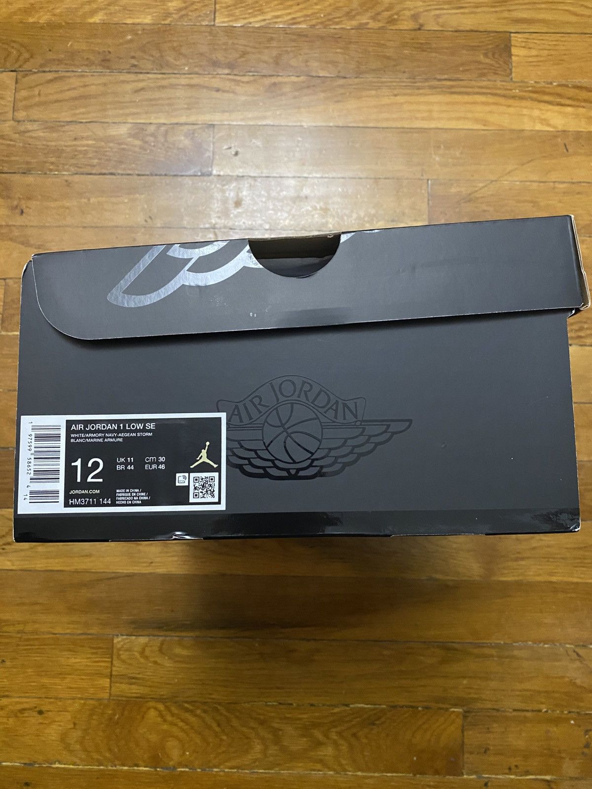 Jordan Brand Size 12 - Jordan 1 low SE White Armory Navy Aegan Storm Mens Size US 12 / EU 45 - 8 Thumbnail