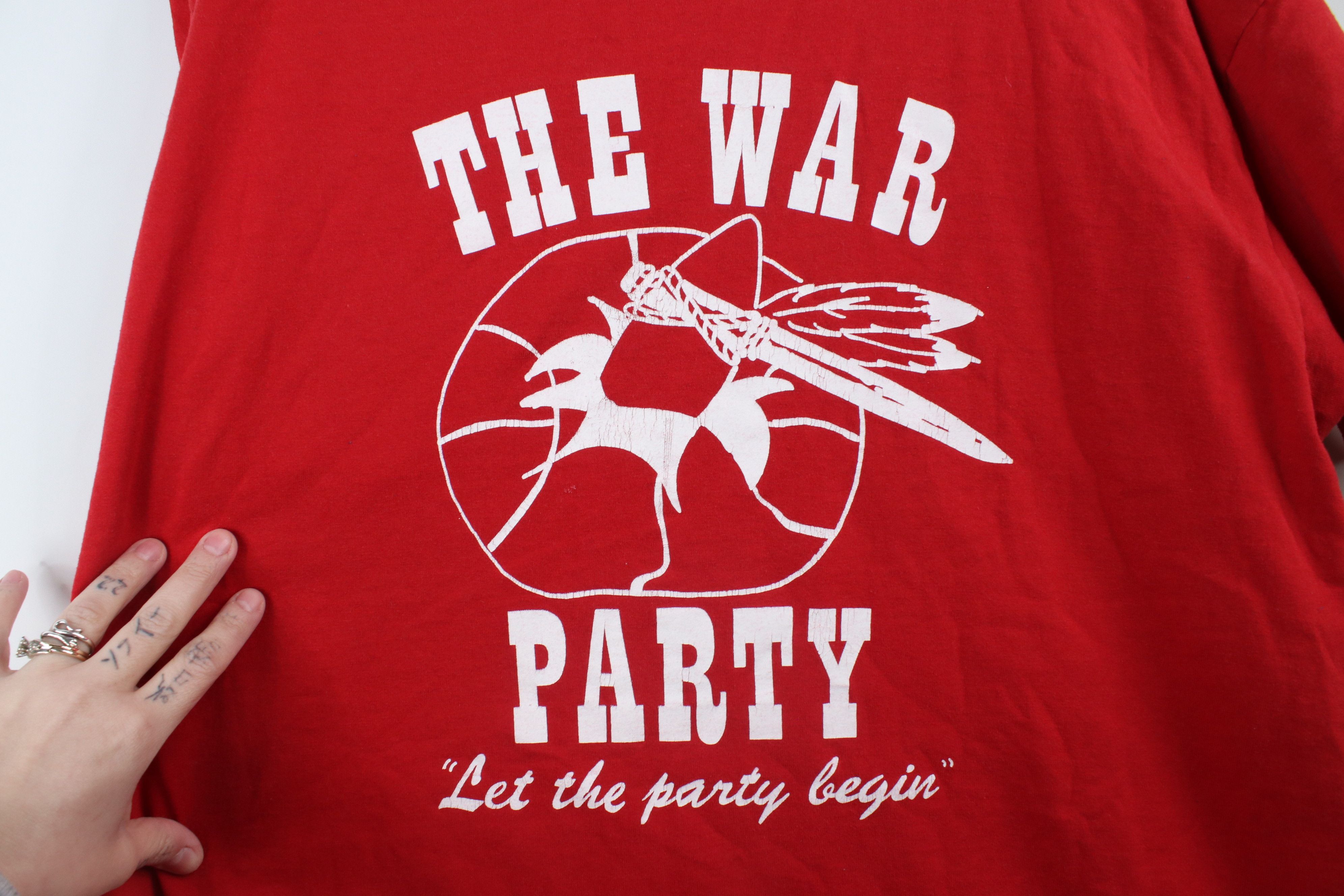 Vintage Vintage 90s Spell The War Party Short Sleeve T-Shirt Red USA Size US XL / EU 56 / 4 - 4 Thumbnail