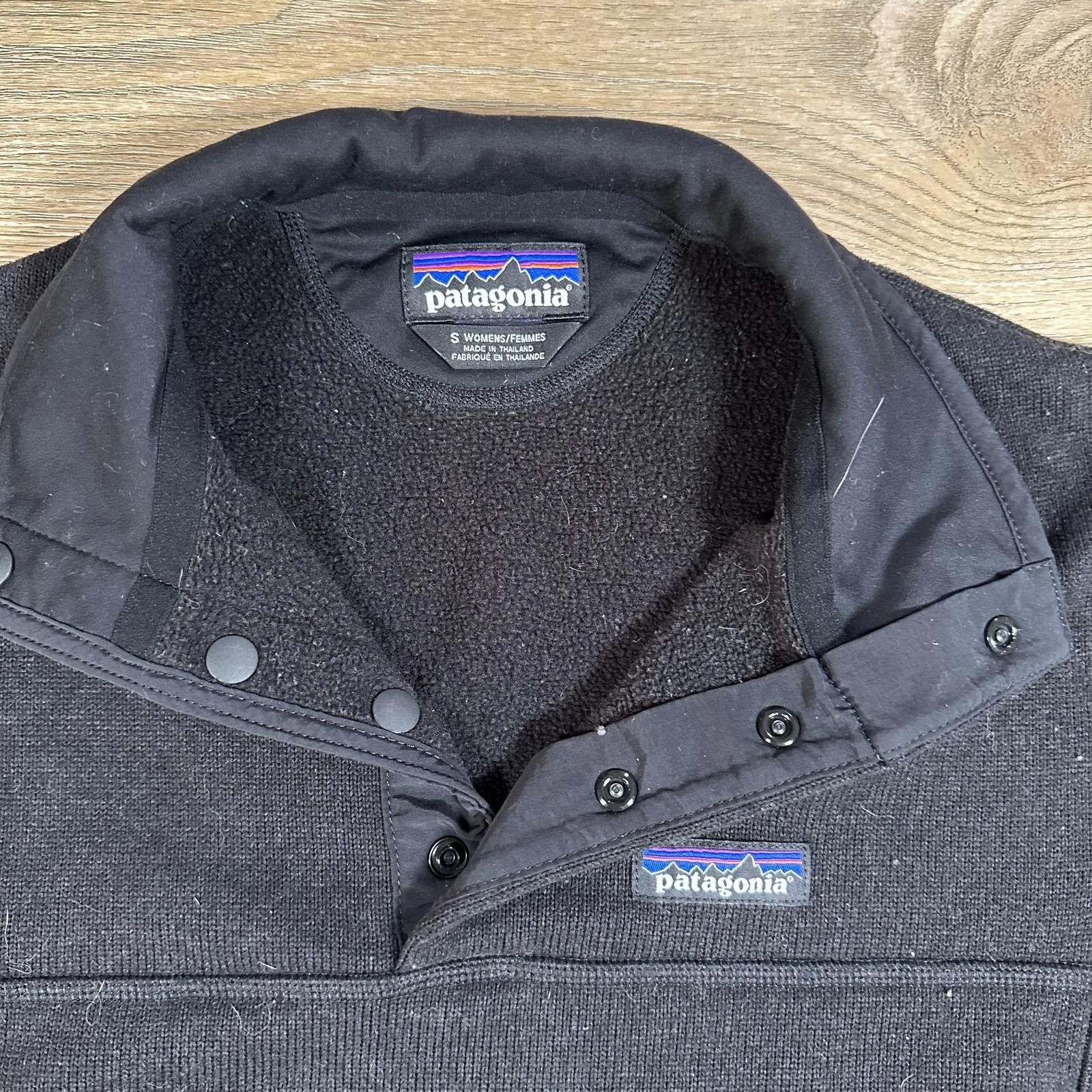 Patagonia Patagonia Womens Fleece Pullover Small Black Snap Button Size S / US 4 / IT 40 - 3 Thumbnail