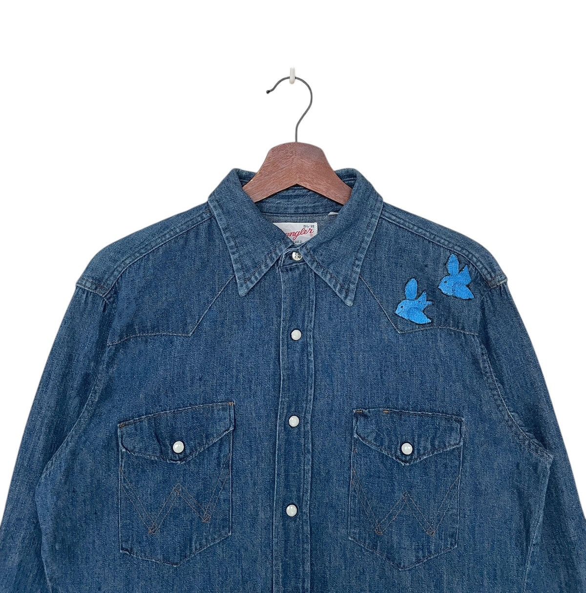 Vintage × Wrangler Vintage Brand Wrangler Sanforized Western Denim Shirt 1960s Size US M / EU 48-50 / 2 - 3 Thumbnail