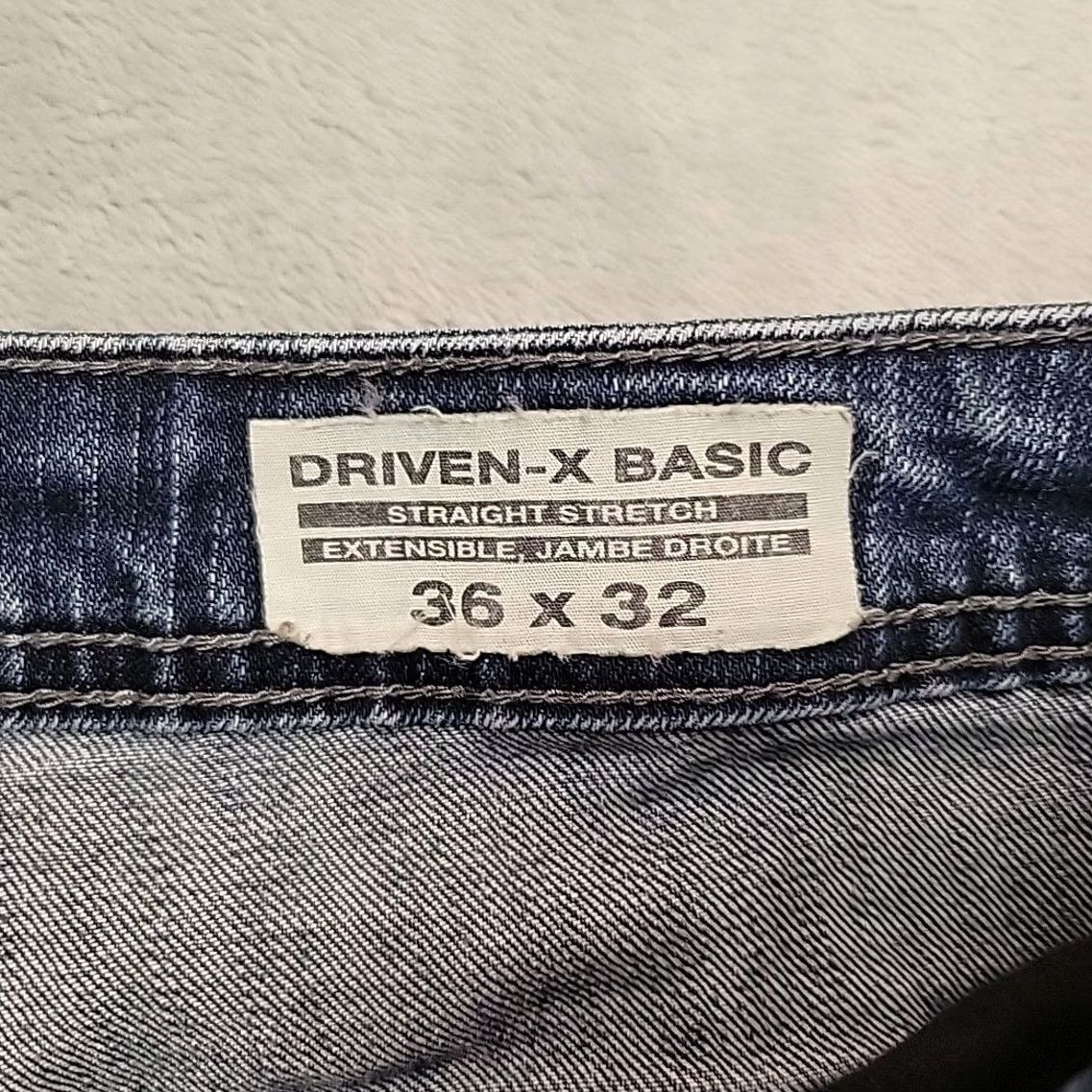 Buffalo David Bitton Buffalo David Bitton Jeans Driven-X Basic Straight Stretch Blue Denim Mens 36x32 5-Pocket Belt Loops Cotton Blend Zip Jeans Men's Straight Blue Denim Size US 36 / EU 52 - 2 Thumbnail