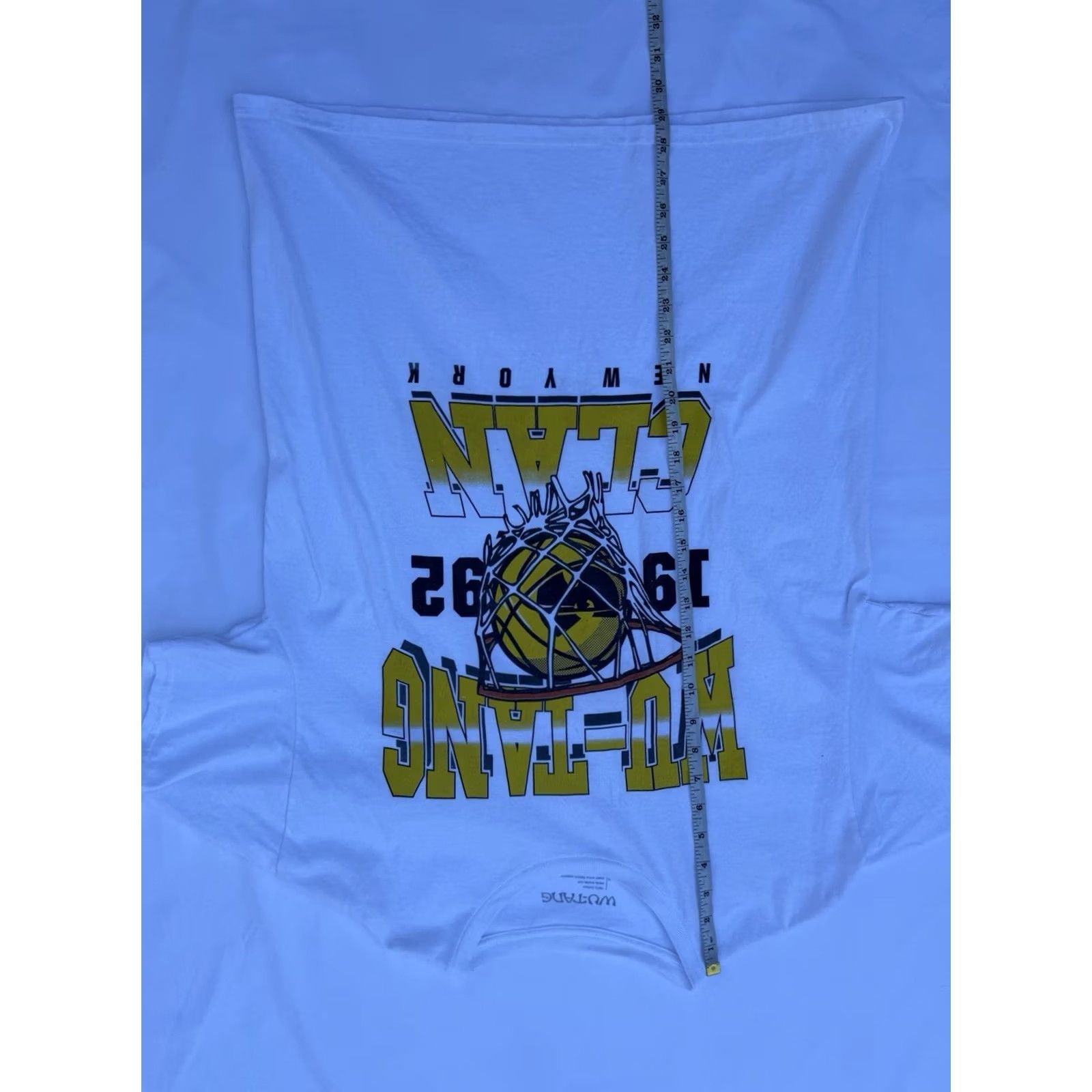 Vintage Wu-Tang Clan 1992 New York T-Shirt Graphic Print Hip Hop Mens Large White Crew Neck Short Sleeve Shirt Size US L / EU 52-54 / 3 - 5 Thumbnail