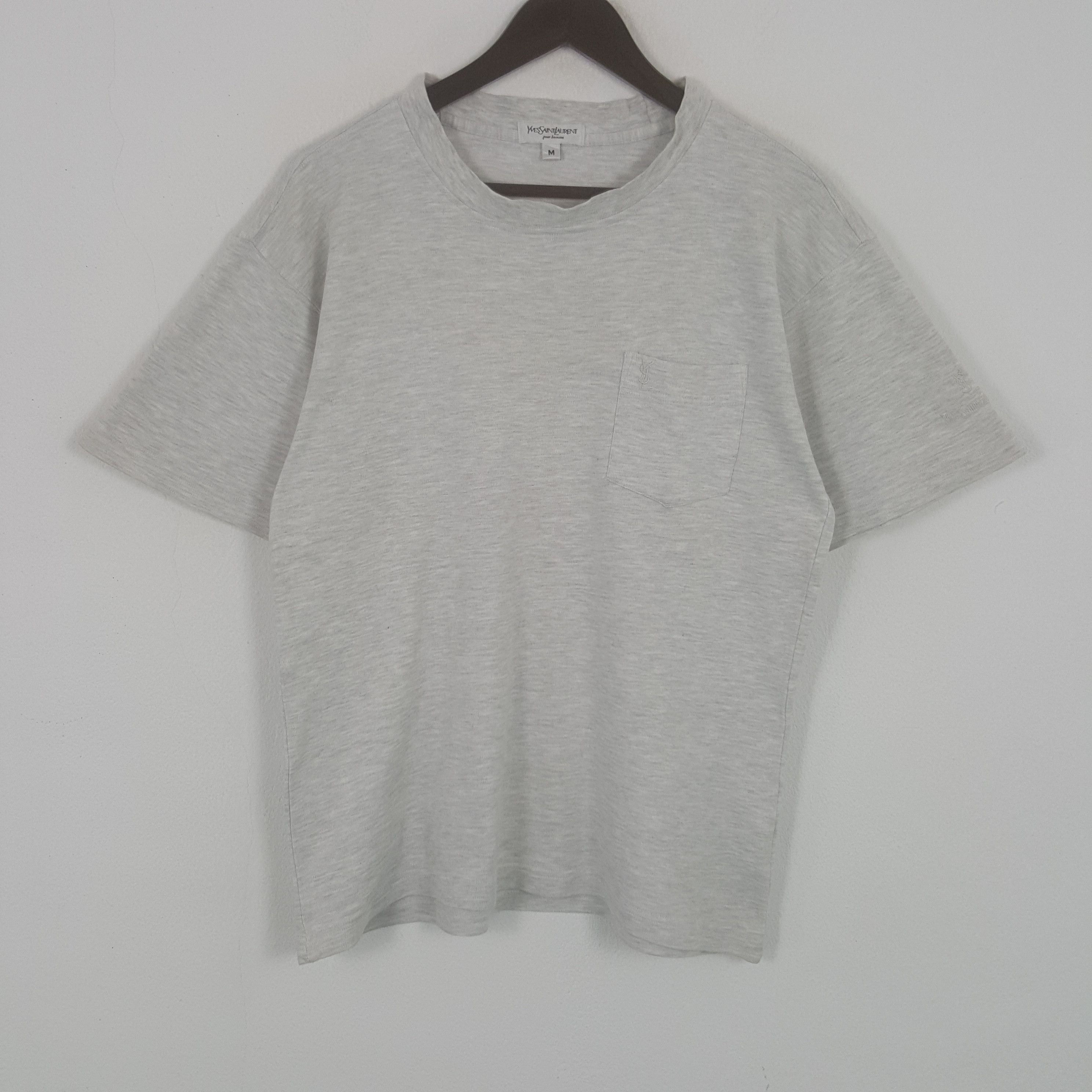 Vintage × Yves Saint Laurent Vintage Yves Saint Laurent Small Embroidery Logo Tshirt Size US L / EU 52-54 / 3 - 1 Thumbnail