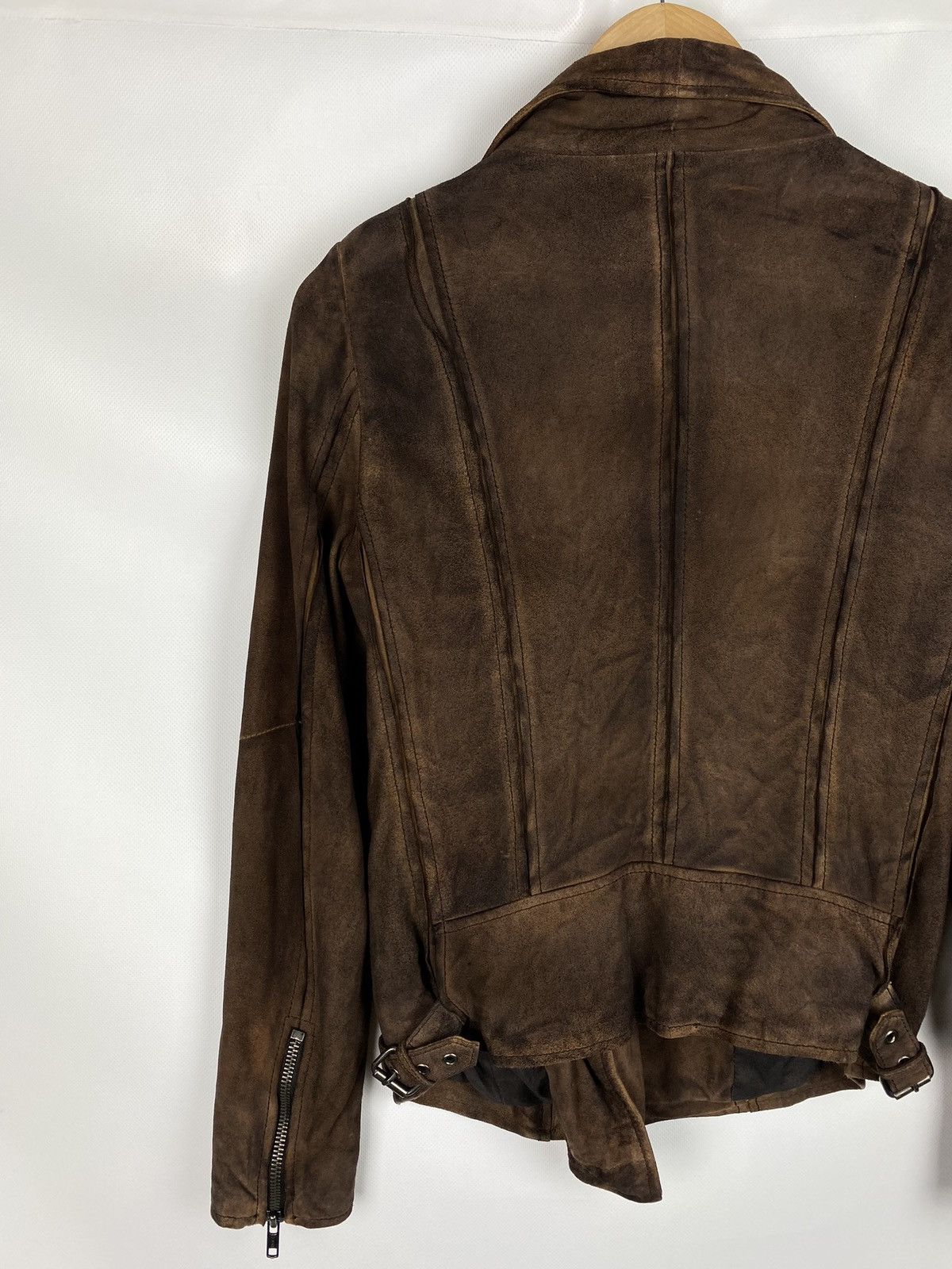 Designer × Muubaa Muubaa ladies goat suede avant-garde biker jacket Size M / US 6-8 / IT 42-44 - 16 Thumbnail