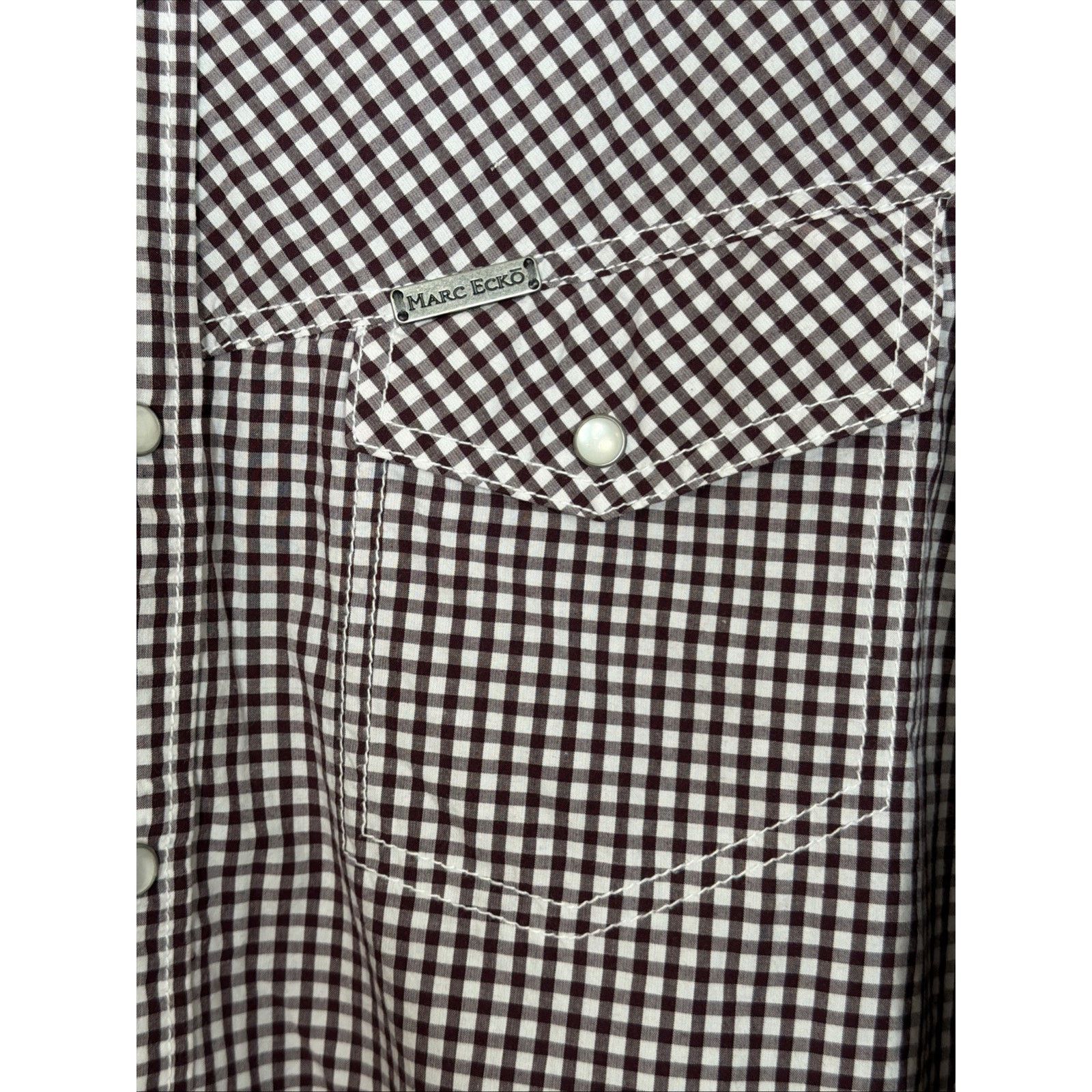Marc Ecko Marc Ecko Gingham Shirt Men's 3XL Snap Front Long Sleeve Size US XXL / EU 58 / 5 - 7 Thumbnail