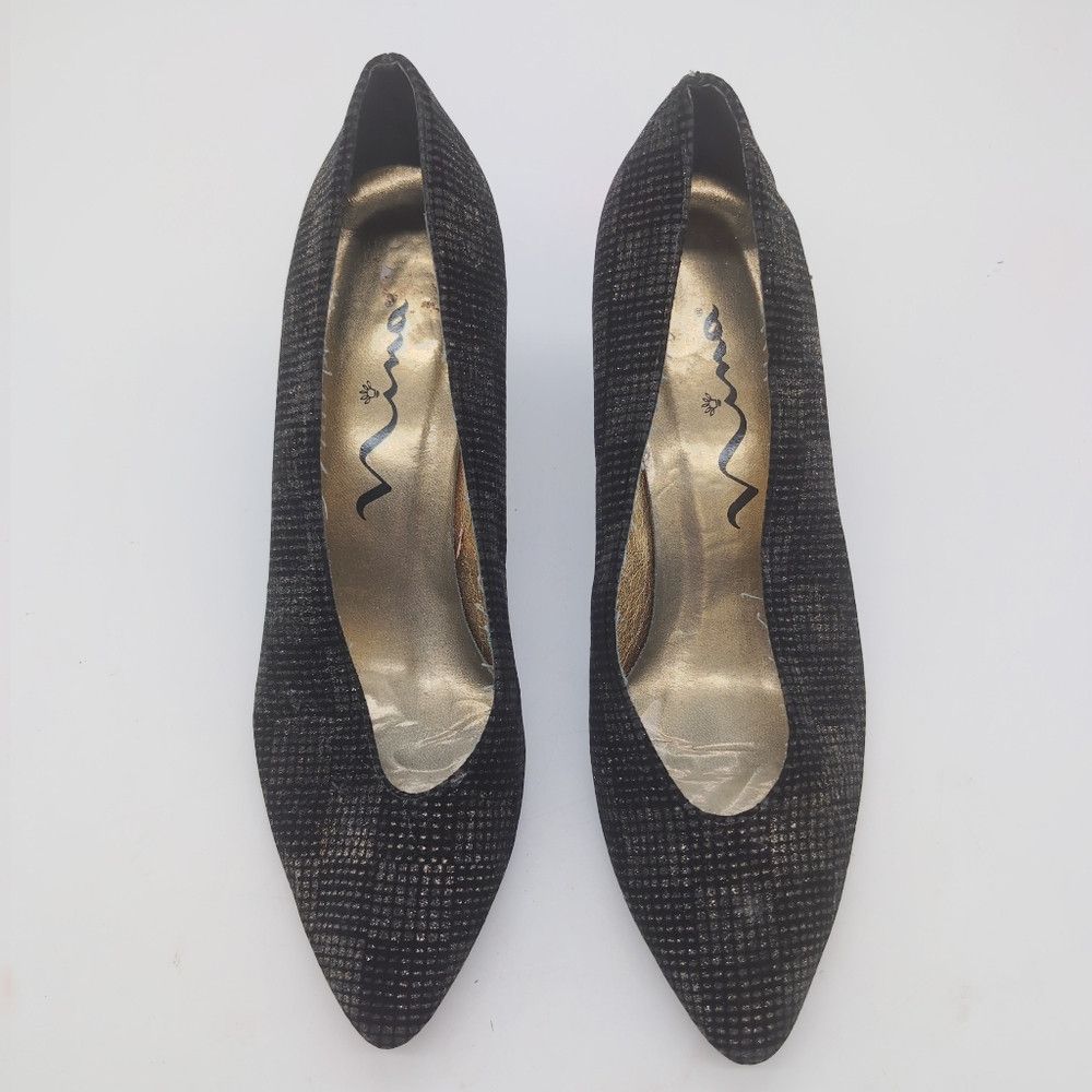 Other Vintage Nina Sz 10 Black Sparkle Women's Heels Size US 10 / IT 40 - 4 Thumbnail