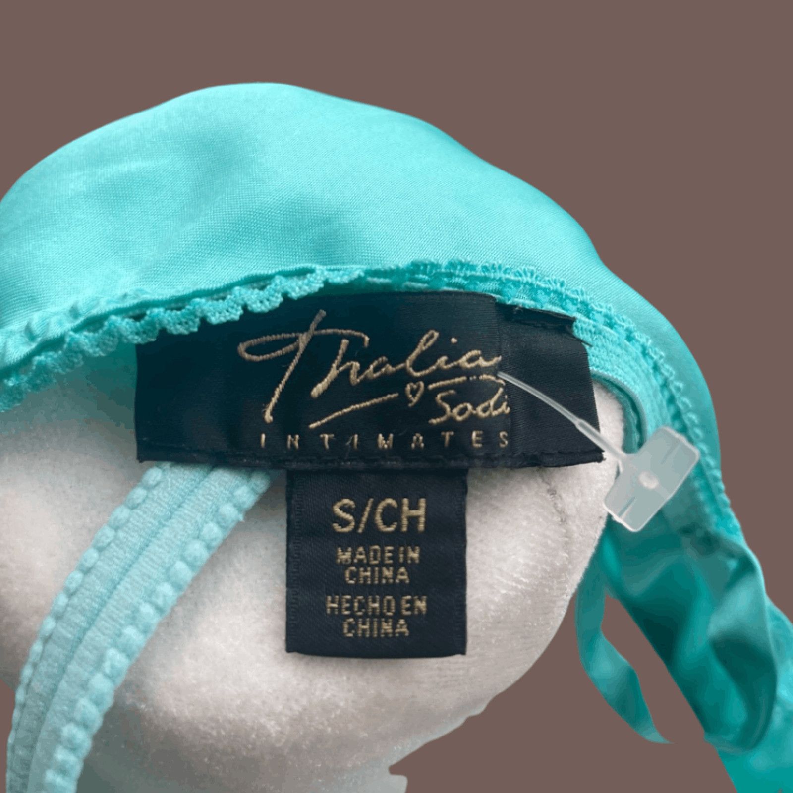 Vintage VTG Slip Dress | Thalia Sodi Green Lace Chemise Y2K Lingerie Size S / US 4 / IT 40 - 4 Thumbnail