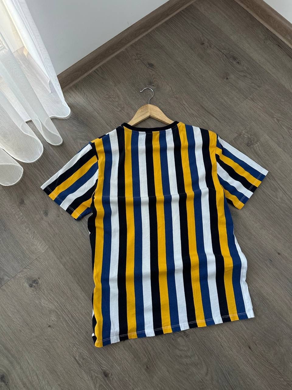 Sandro × Vintage Vintage Sandro Stripeded Yellow T-Shirt Size US S / EU 44-46 / 1 - 14 Thumbnail
