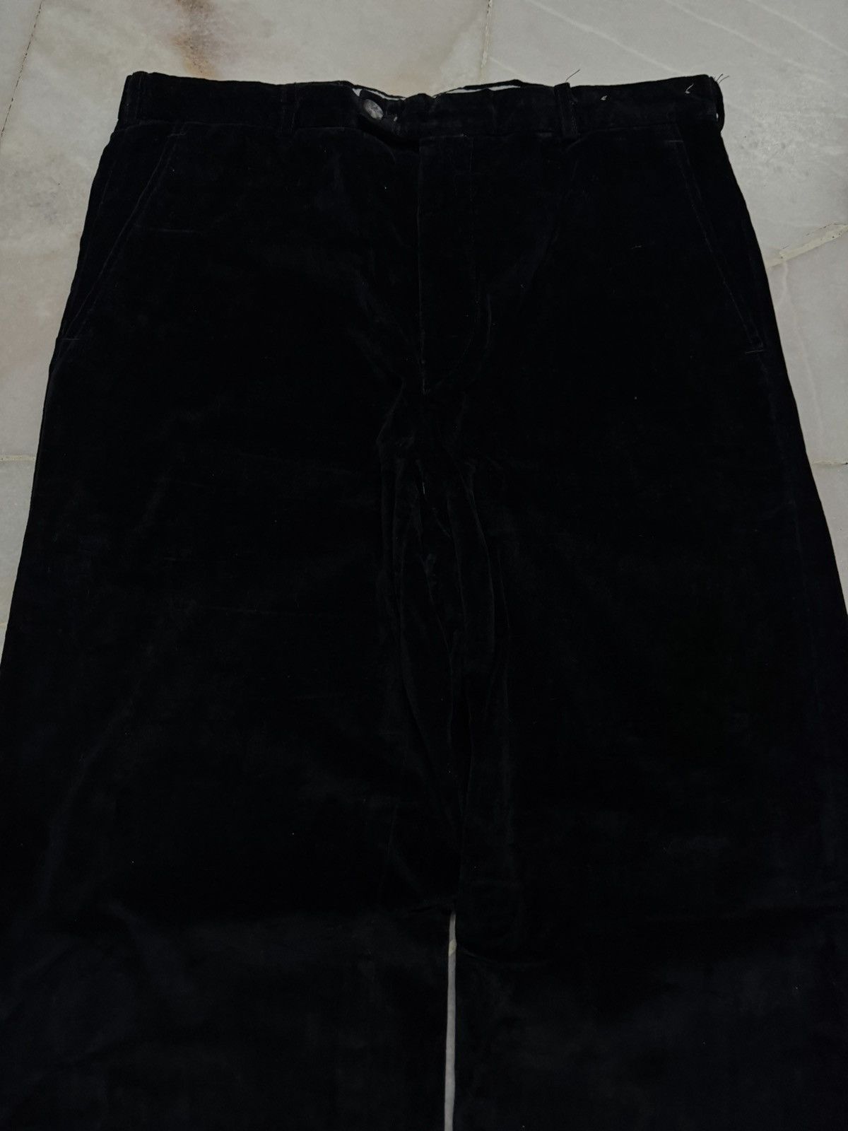 Vintage WIDE💥VINTAGE 1990s YVES SAINT LAURENT SPORTWEAR VELVET BLACK Size US 31 - 3 Thumbnail