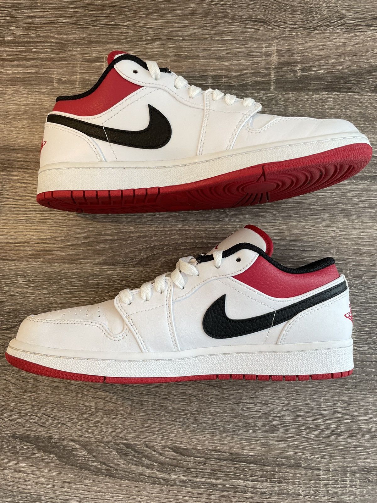 low top red jordans