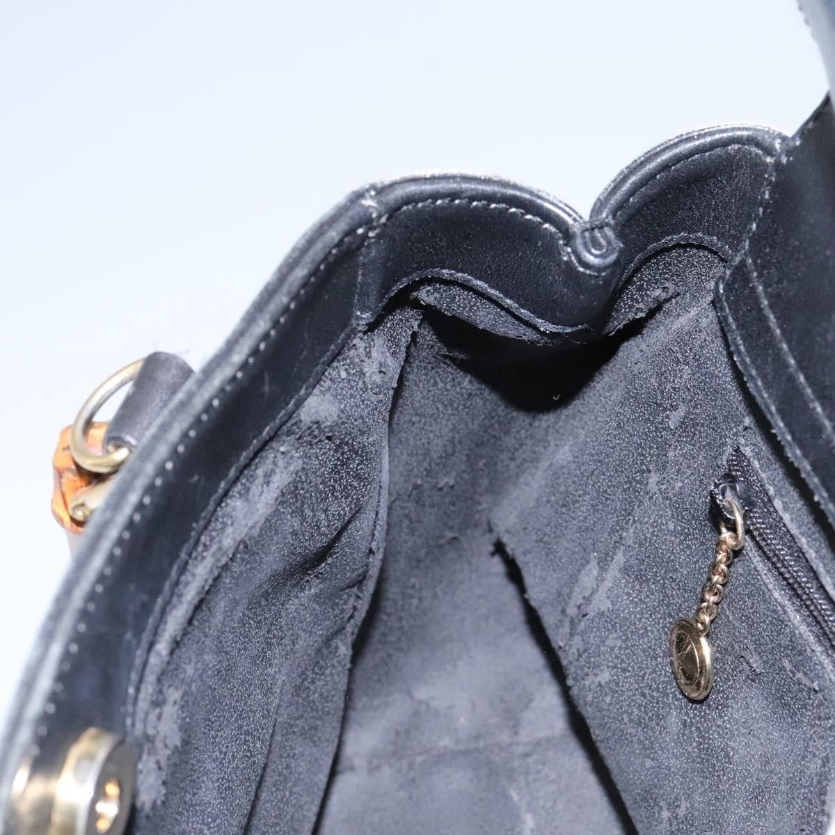 Gucci GUCCI Bamboo Hand Bag Leather Black Gold 000 2122 000 2122 Size ONE SIZE - 17 Thumbnail