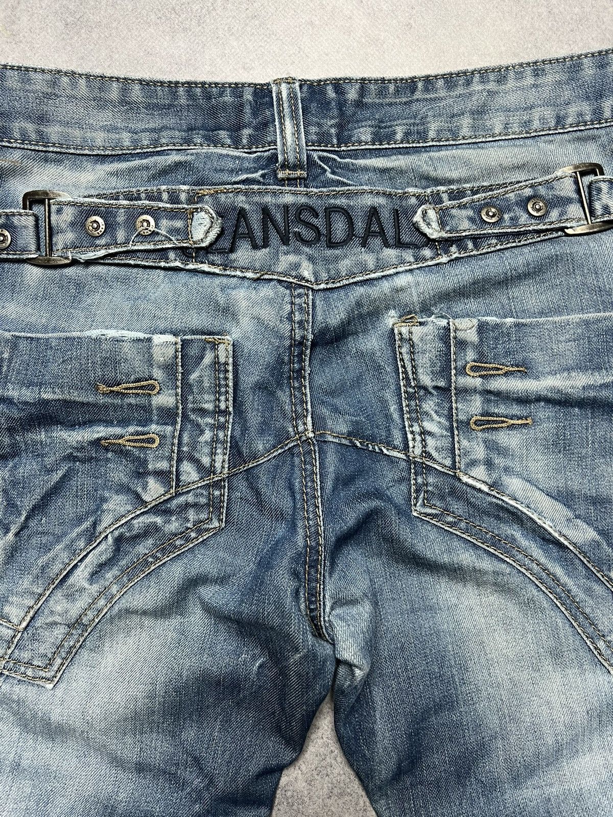 Japanese Brand Y2K Gothic Alt Rick Owens Style Trashed Mudwash Jeans Size US 31 - 8 Thumbnail