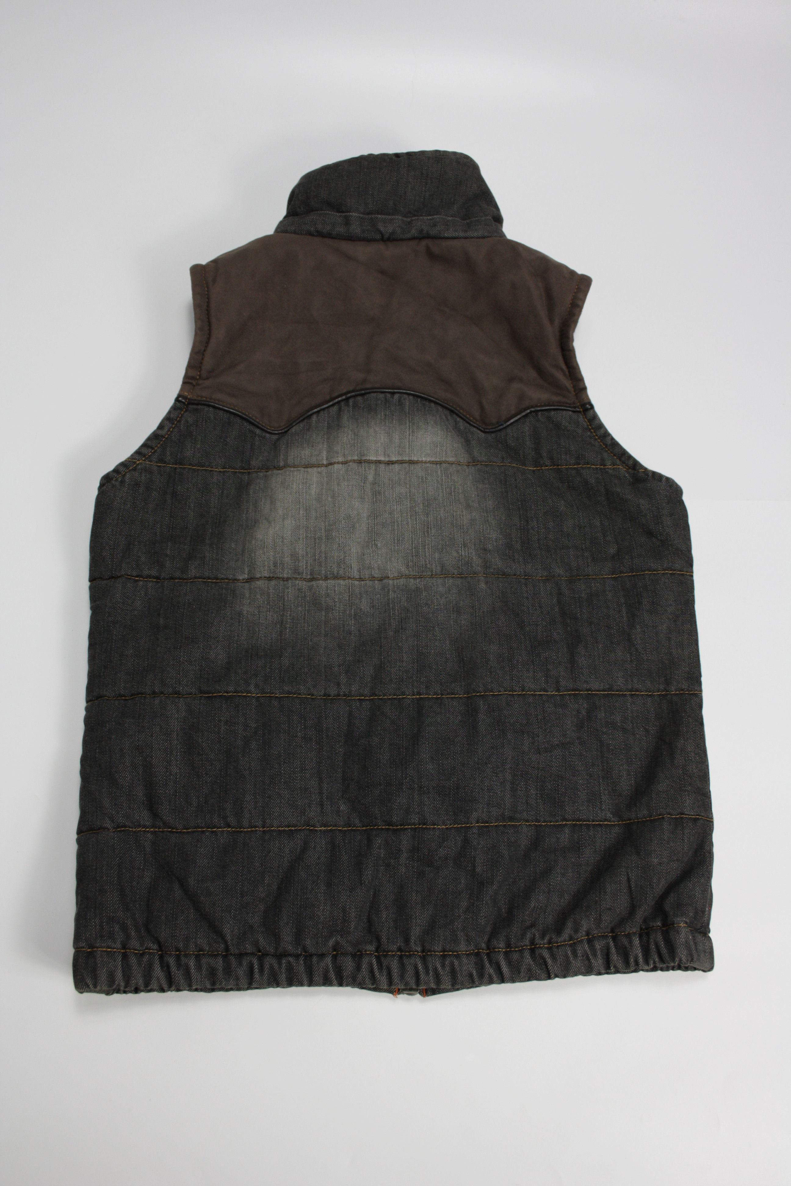 Japanese Brand × Tommy Hilfiger × Vintage Tommy Girl Y2K Vintage Denim & Suede Padded Vest Size S / US 4 / IT 40 - 4 Thumbnail