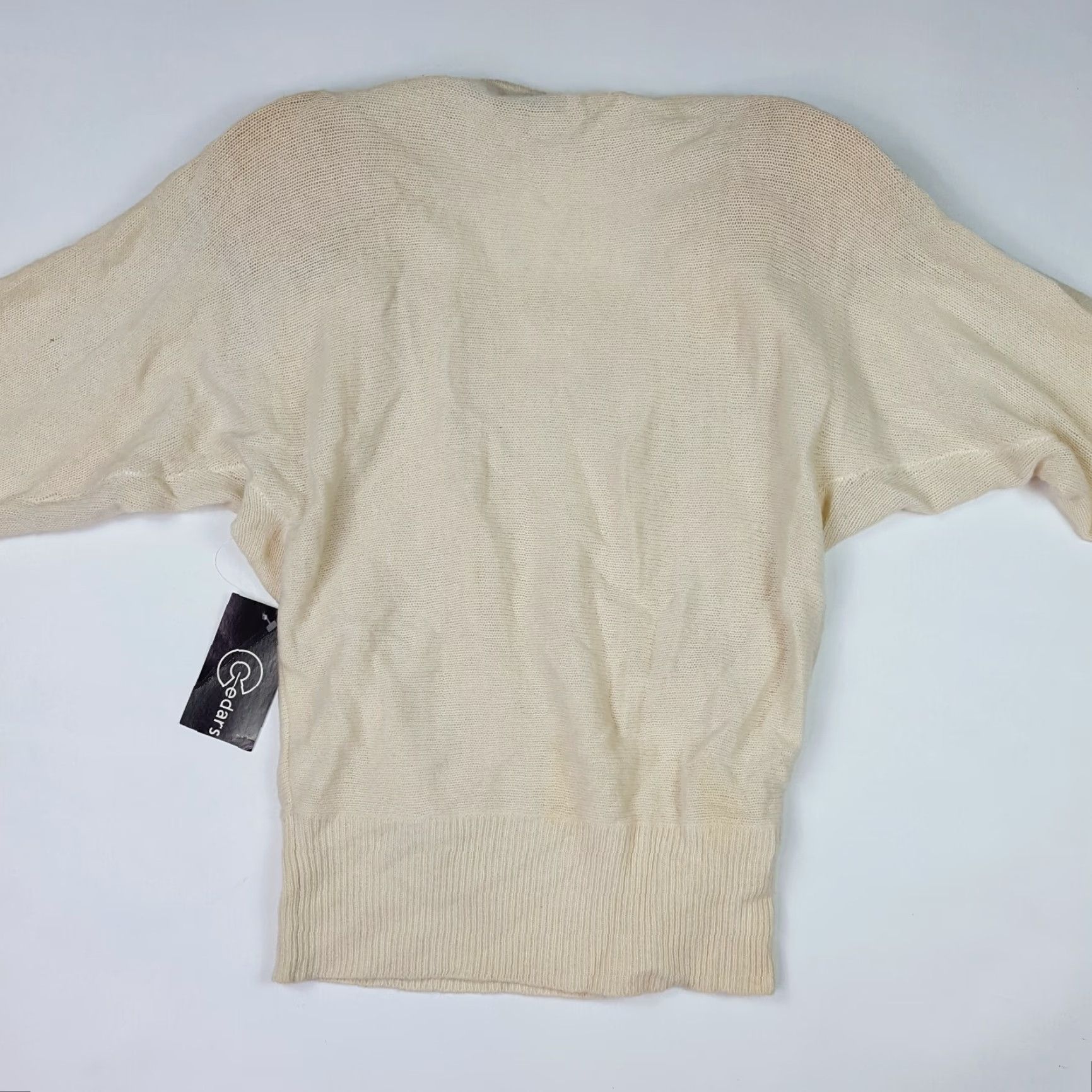 Skin VINTAGE Cedars Cardigan Shirt Women S Knit Wool Angora Snake Skin Leather Cream White 80s Size S / US 4 / IT 40 - 6 Thumbnail