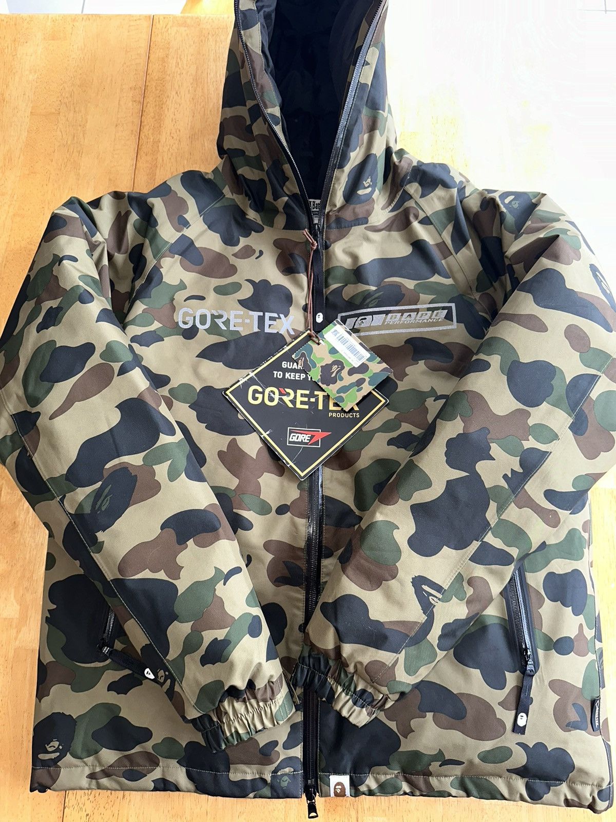 Bape × Goretex Gore-Tex 1st Camo Hoodie Down Jacket | Grailed