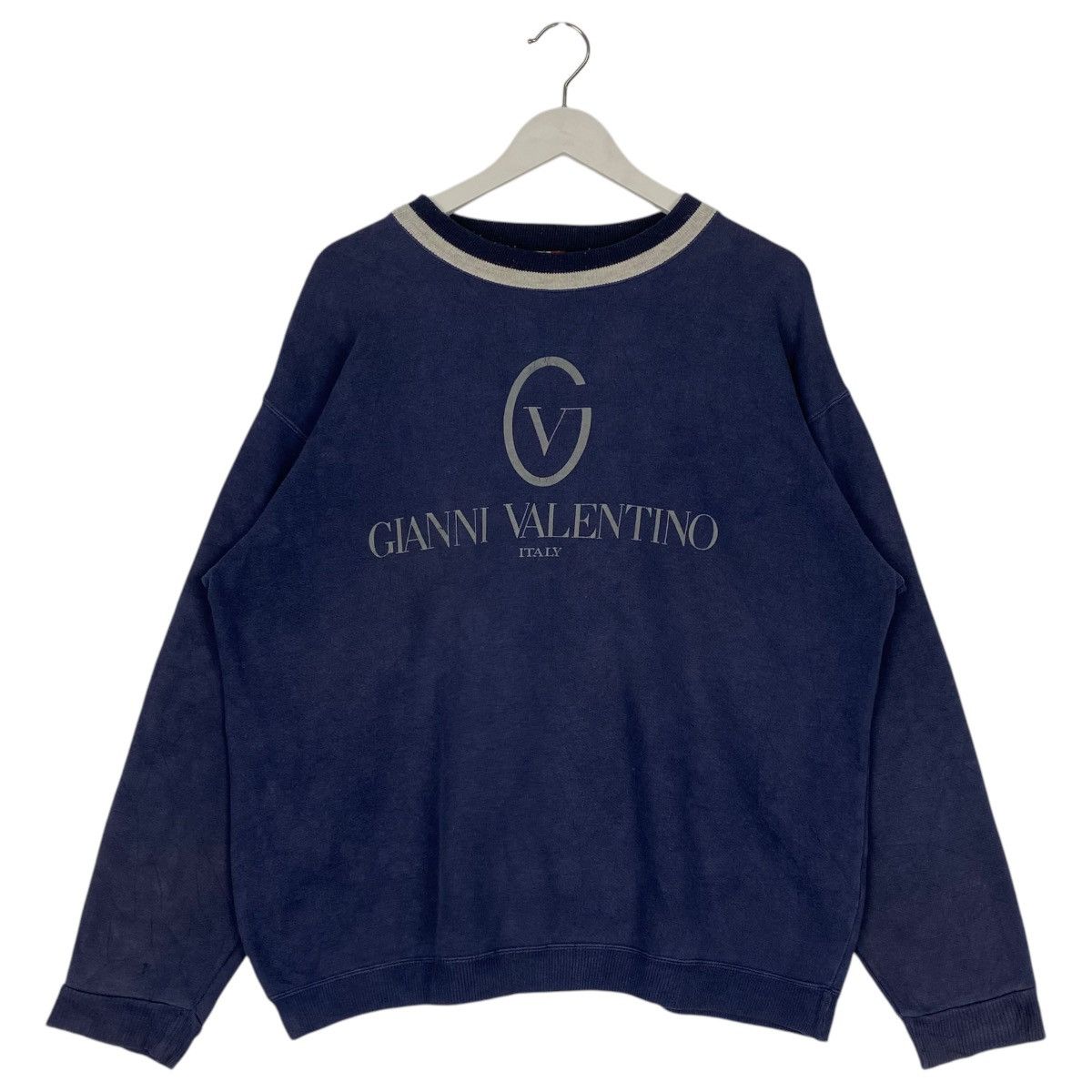 Gianni Valentino × Valentino Vintage Gianni Valentino Crewneck Sweatshirt Navy Blue Size M / US 6-8 / IT 42-44 - 1 Thumbnail