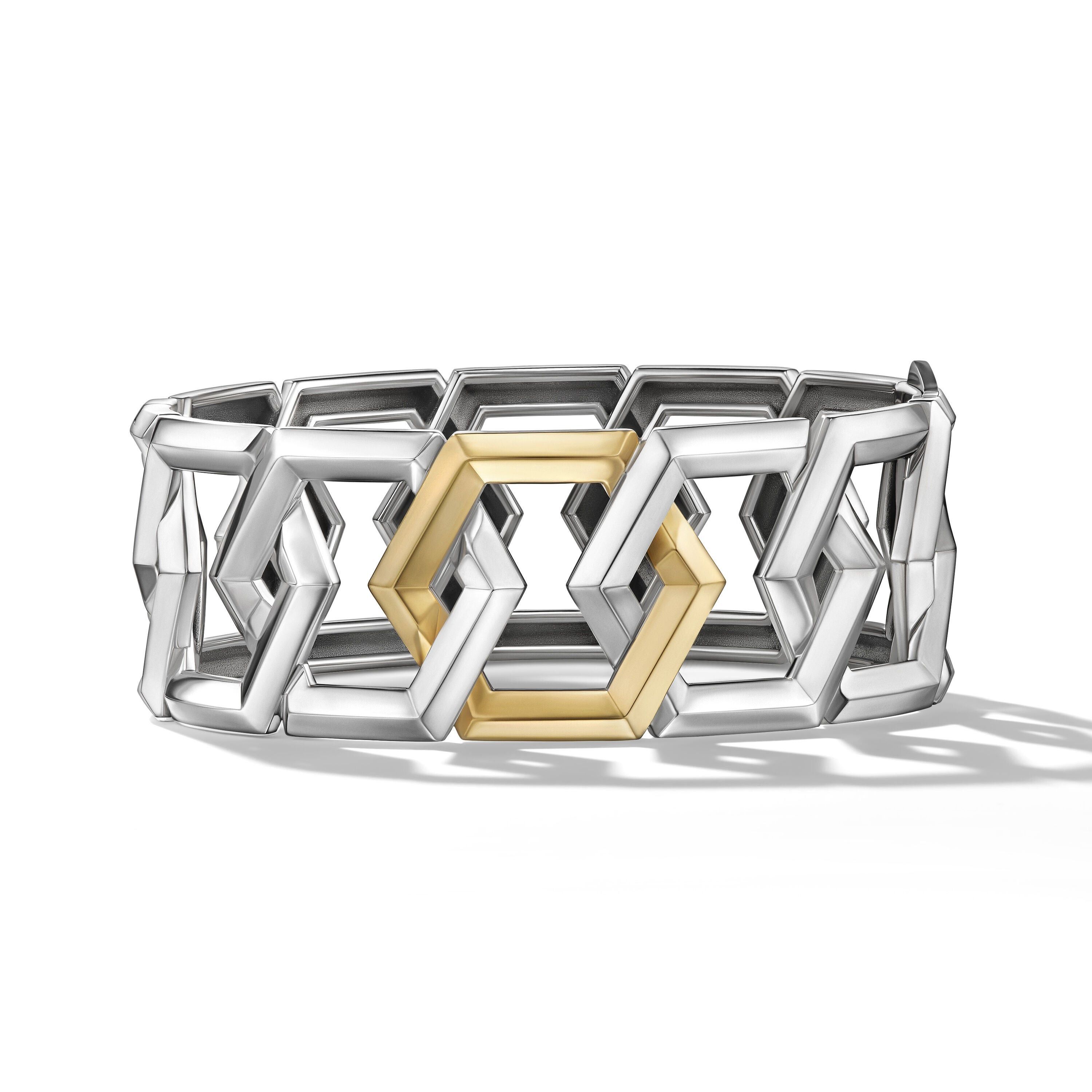 David Yurman o1w1db10325 Bracelet in Silver with 18K Yellow Gold & 24mm Size ONE SIZE - 1 Thumbnail