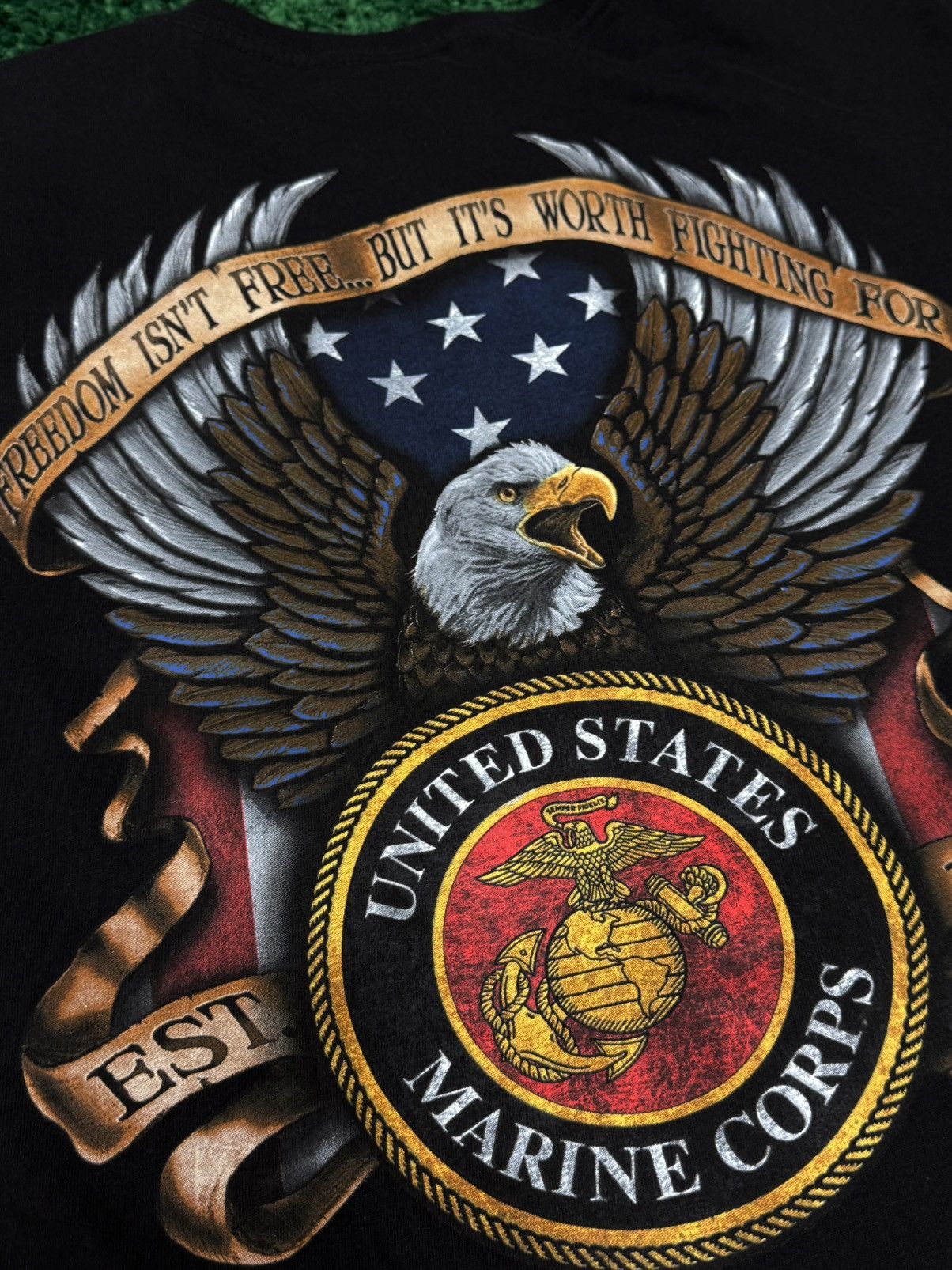 Vintage Vintage Marines USMC USA Military Eagle Black 2XL Tee XXL Size US XXL / EU 58 / 5 - 5 Thumbnail