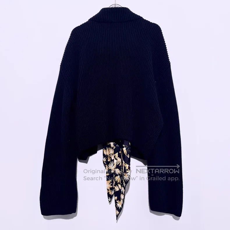 Loewe Loewe Black Daisies Silk Scarf Knit Cardigan Size M / US 6-8 / IT 42-44 - 2 Thumbnail