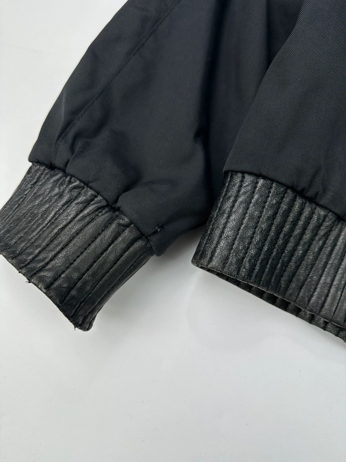 Versace Versace Black Cotton & Leather Padded Bomber Jacket Hoded Size US M / EU 48-50 / 2 - 11 Thumbnail