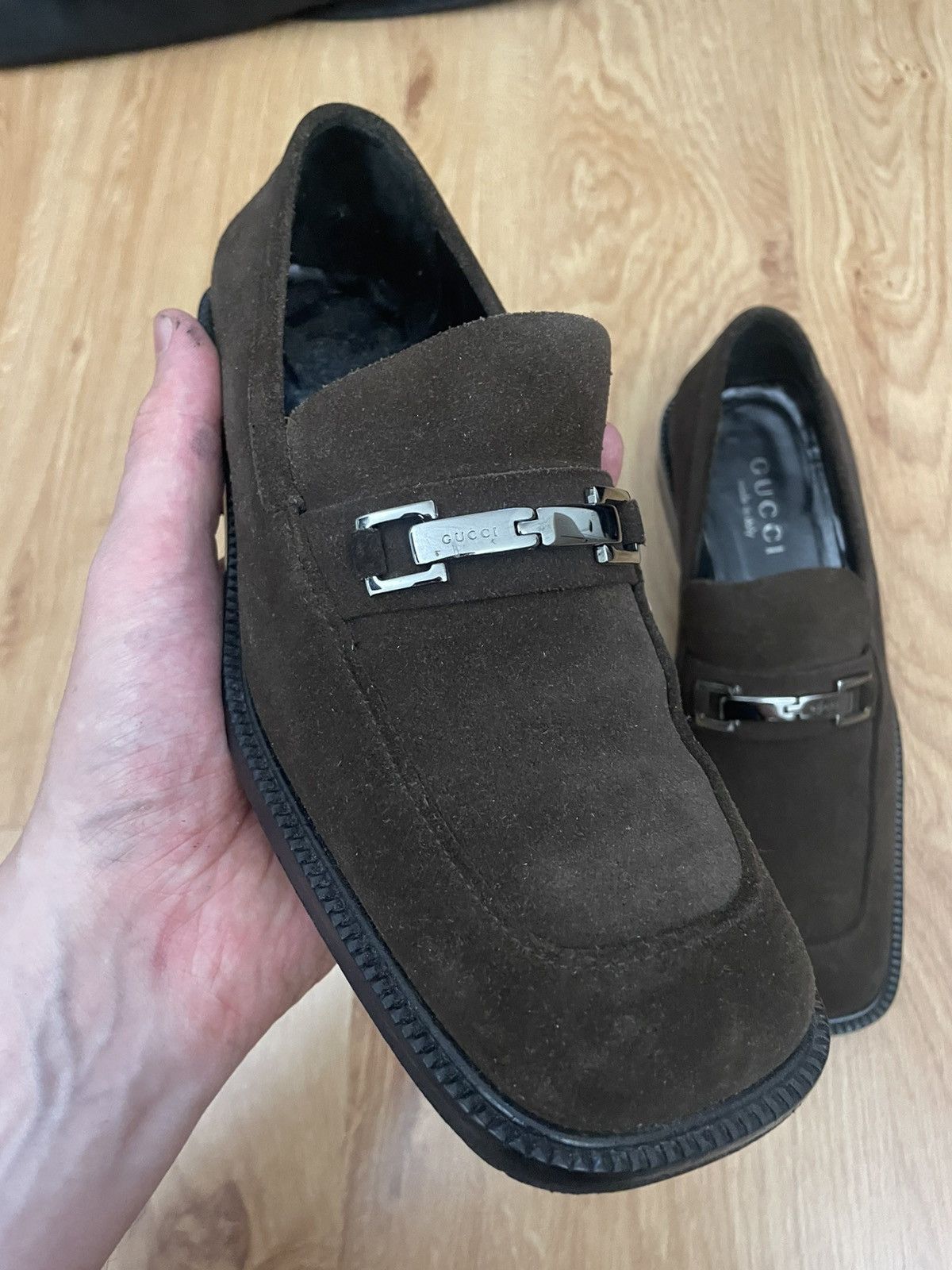Prada Gucci Tom Ford velour leather loafers Size US 7 / IT 37 - 6 Thumbnail