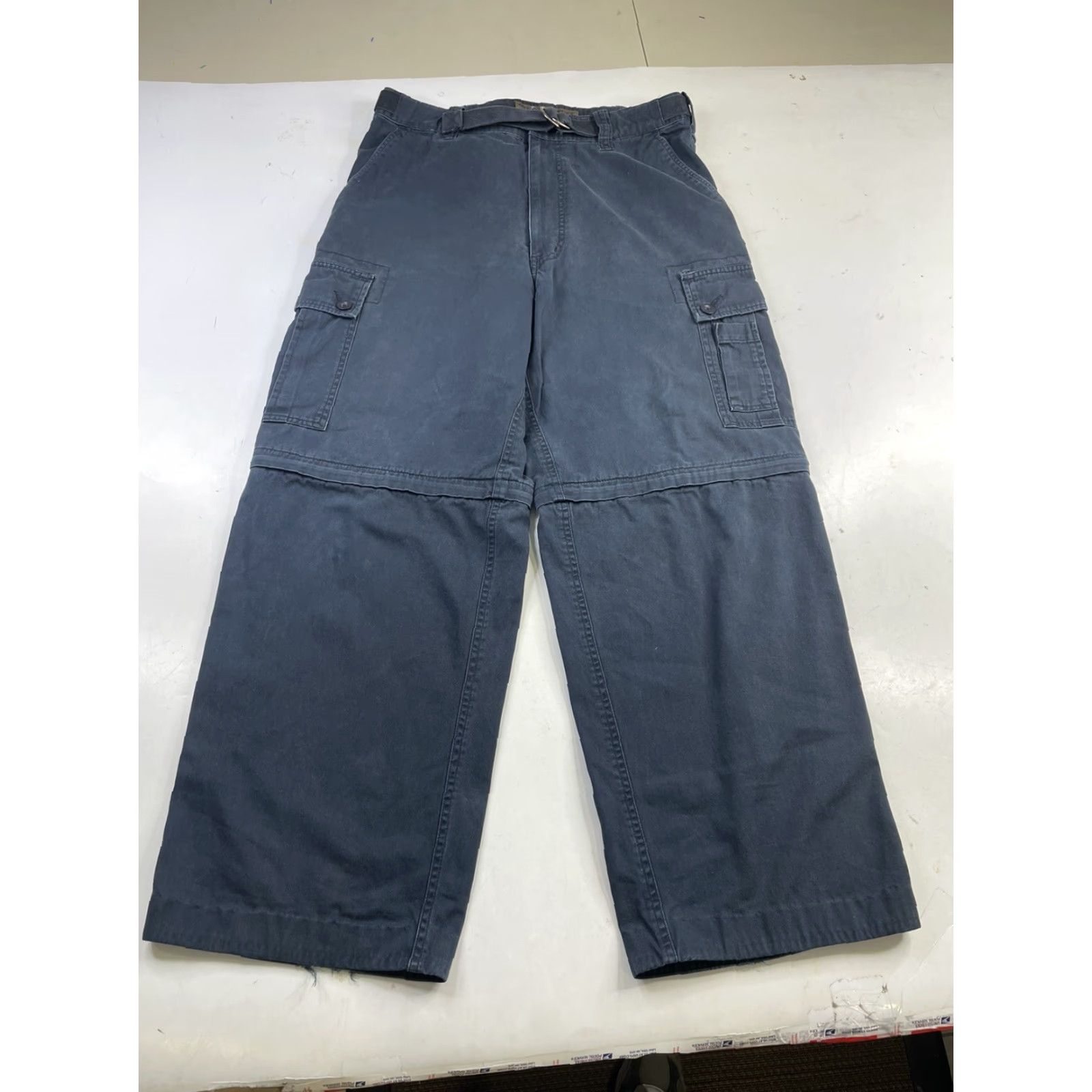 Abercrombie & Fitch VINTAGE Abercrombie & Fitch Cargo Pants Blue Belted Men's Medium Size US 31 - 4 Thumbnail