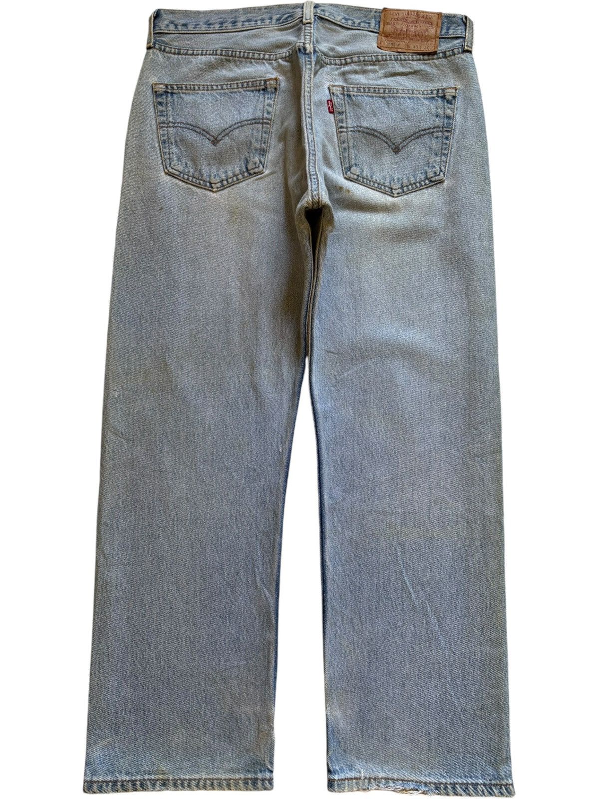Levi's × Levi's Vintage Clothing Vintage 90s Levis 501xx Blue Mud Wash Distressed Loose Jeans Size US 33 - 2 Thumbnail