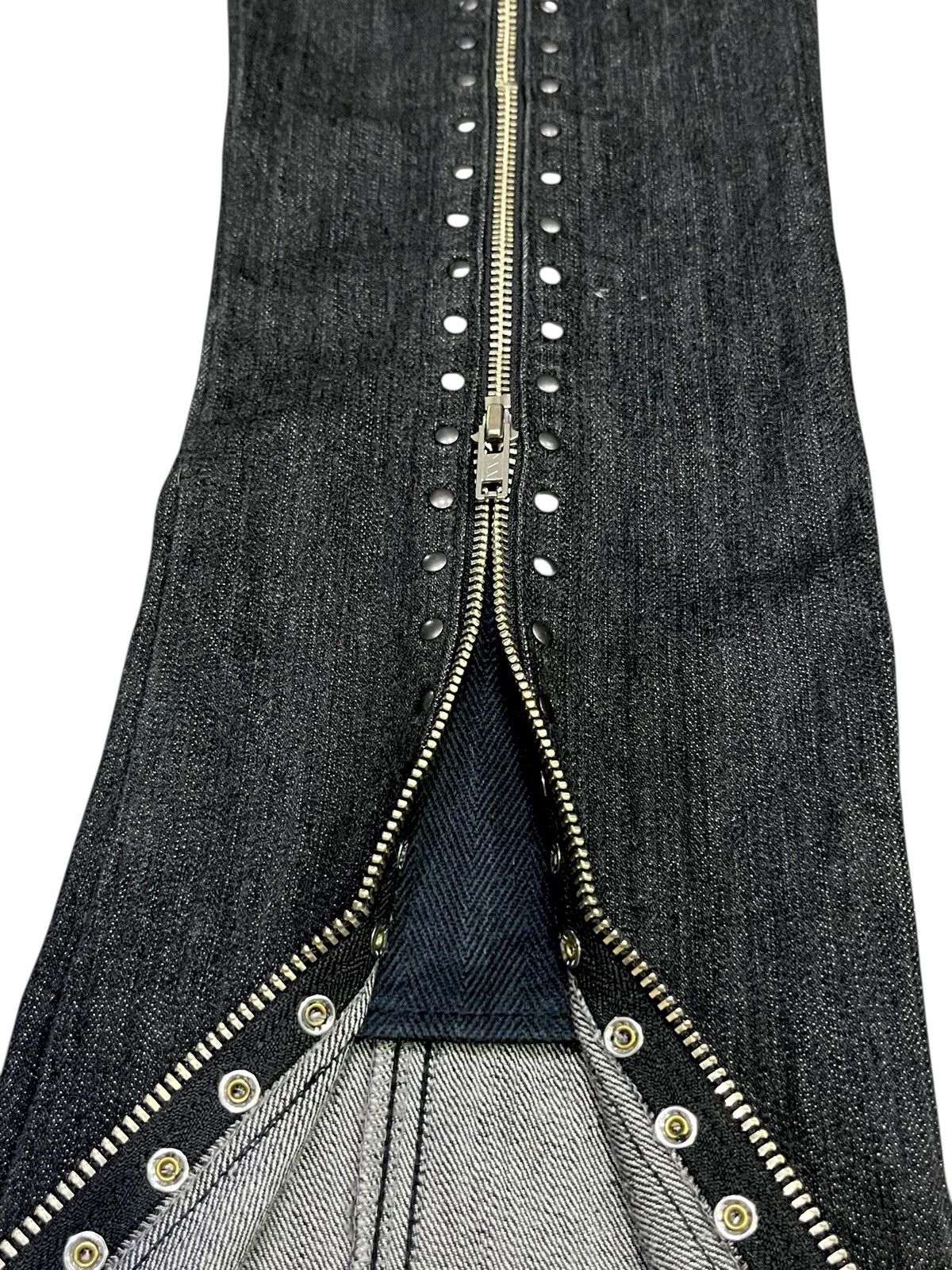 BIGI 🔥Vtg MOGA Punk Studded Long Zipper Stretchable Denim Flare Size 27" / US 4 / IT 40 - 5 Thumbnail