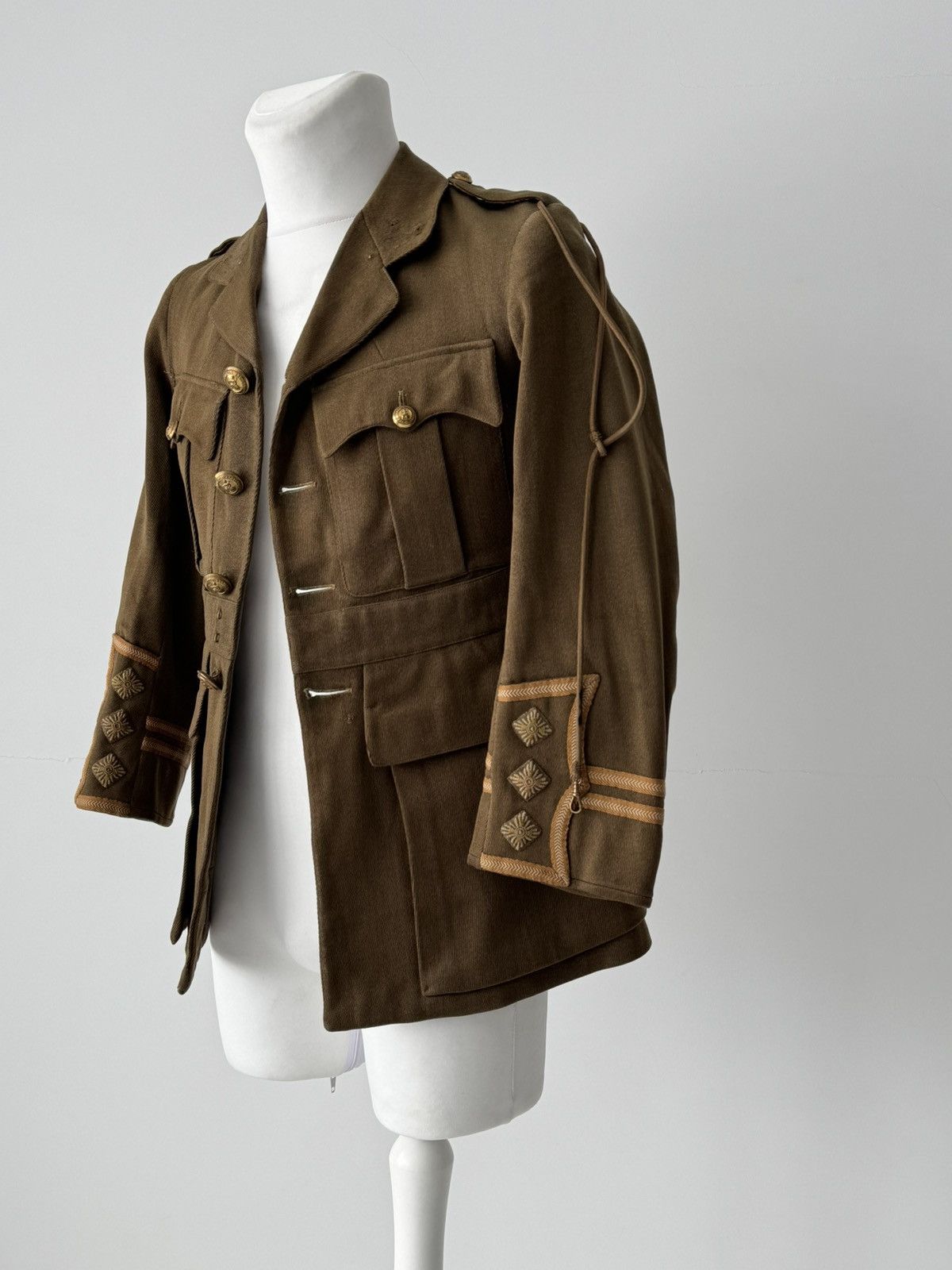 Vintage WW1 British Army Officers Cuff Rank Service Dress Tunic Size US S / EU 44-46 / 1 - 2 Thumbnail