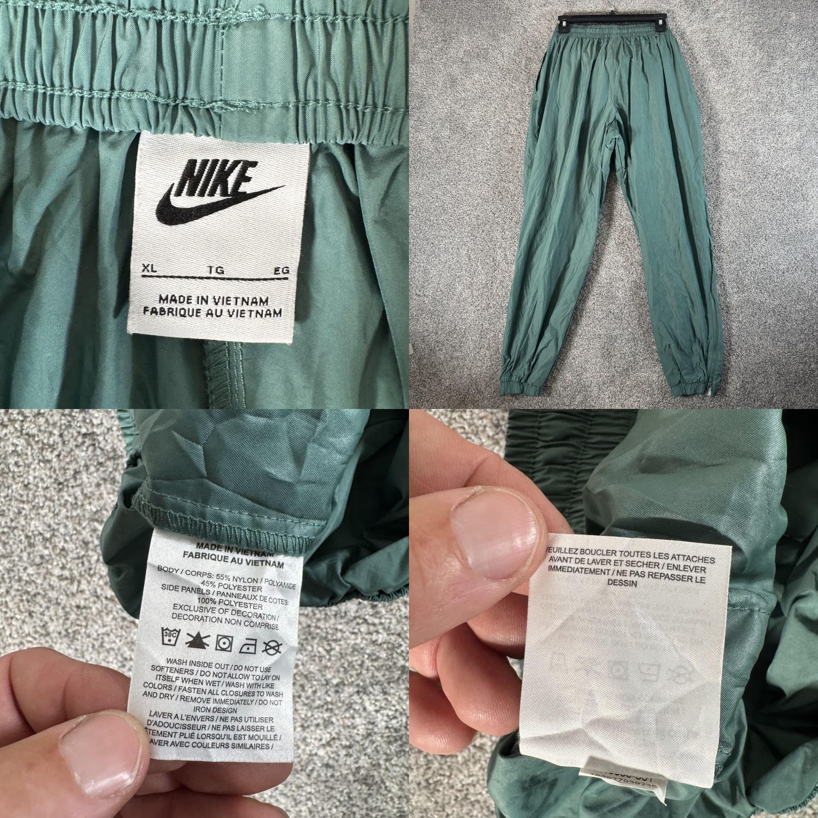 Nike Nike Track Pants XL Windbreaker Zip Leg Elastic Cuff Swoosh Nylon Retro Sporty Size 40" / US 18 - 8 Thumbnail