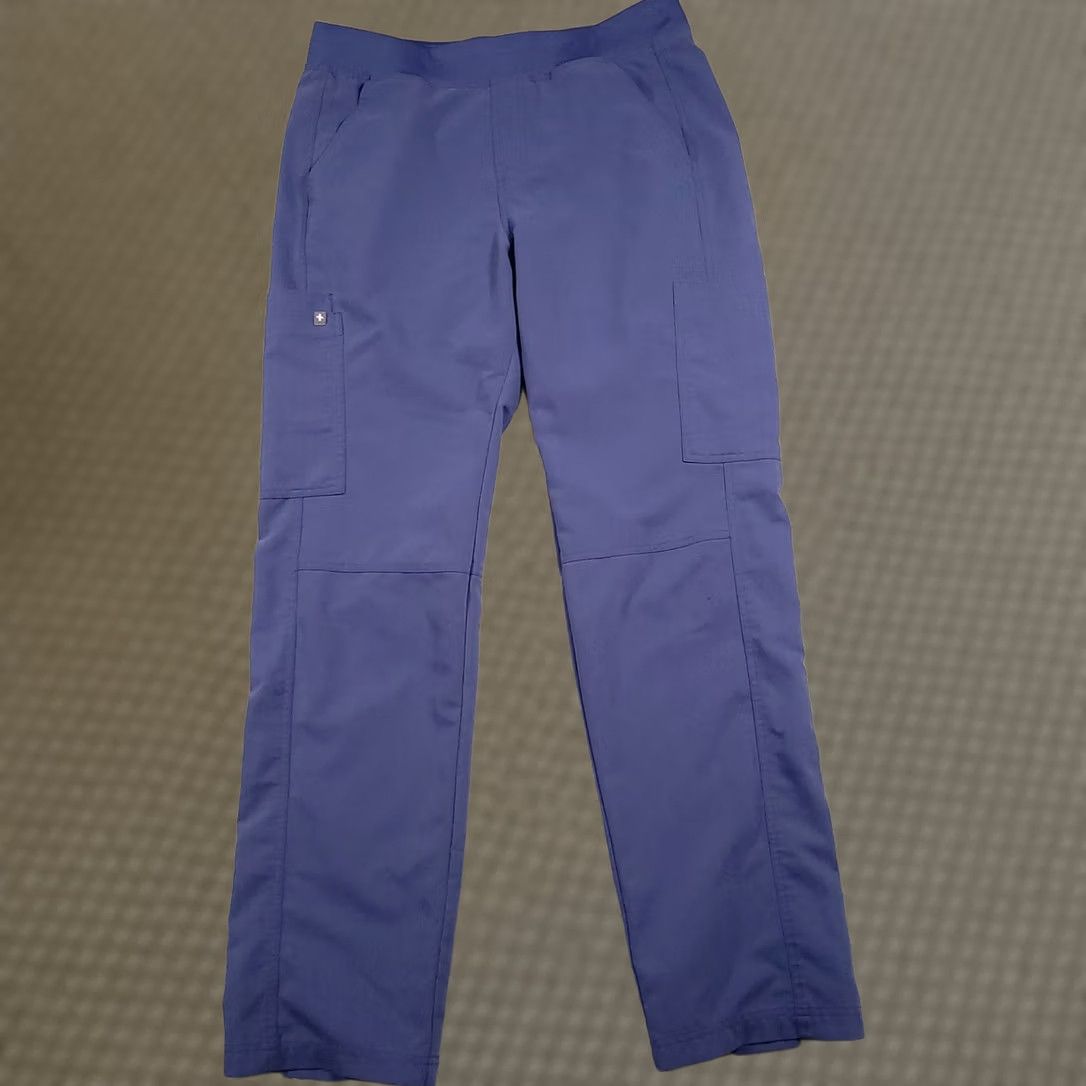 Vintage FIGS Technical Collection Pants Mens Large Blue Cargo Pocket Workwear Scrub Pants Straight Leg Size US 33 - 1 Thumbnail