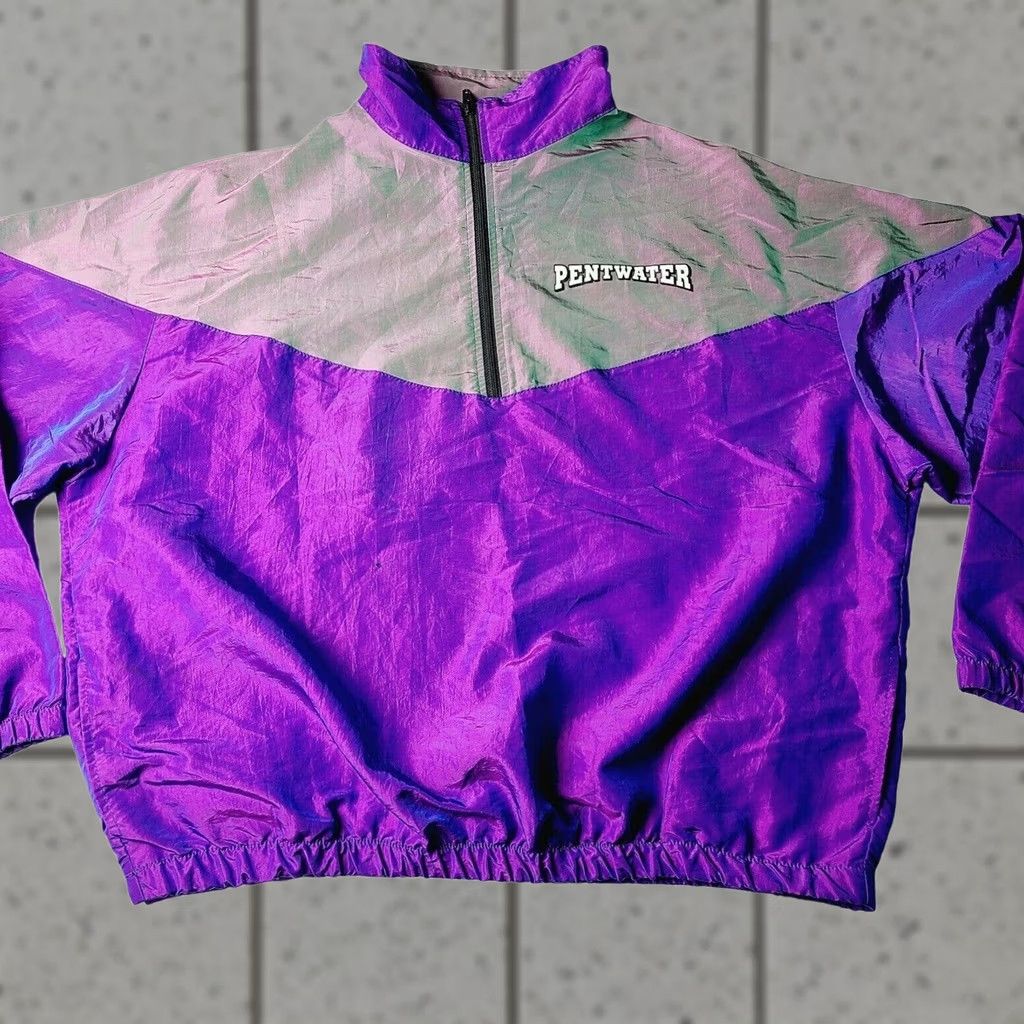 Vintage VINTAGE Ocean East Purple Iridescent Pullover Windbreaker 90s Mens L Nylon Jacket Windbreaker 90s Mens L Size US L / EU 52-54 / 3 - 1 Thumbnail