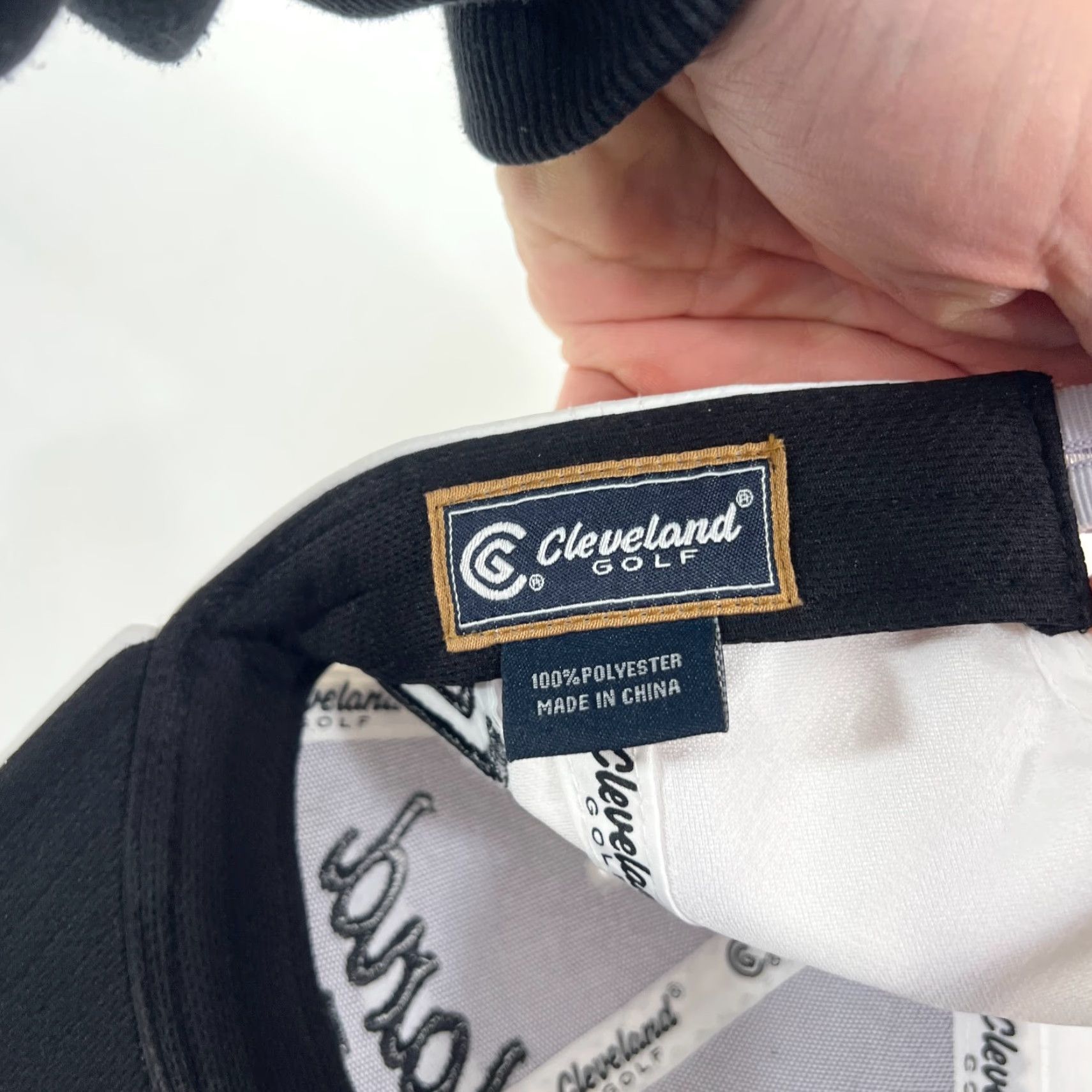 Logo 7 Cleveland Golf Hat Cap Strap Back Mens White Embroidered Logo Golf Performance Size ONE SIZE - 4 Thumbnail