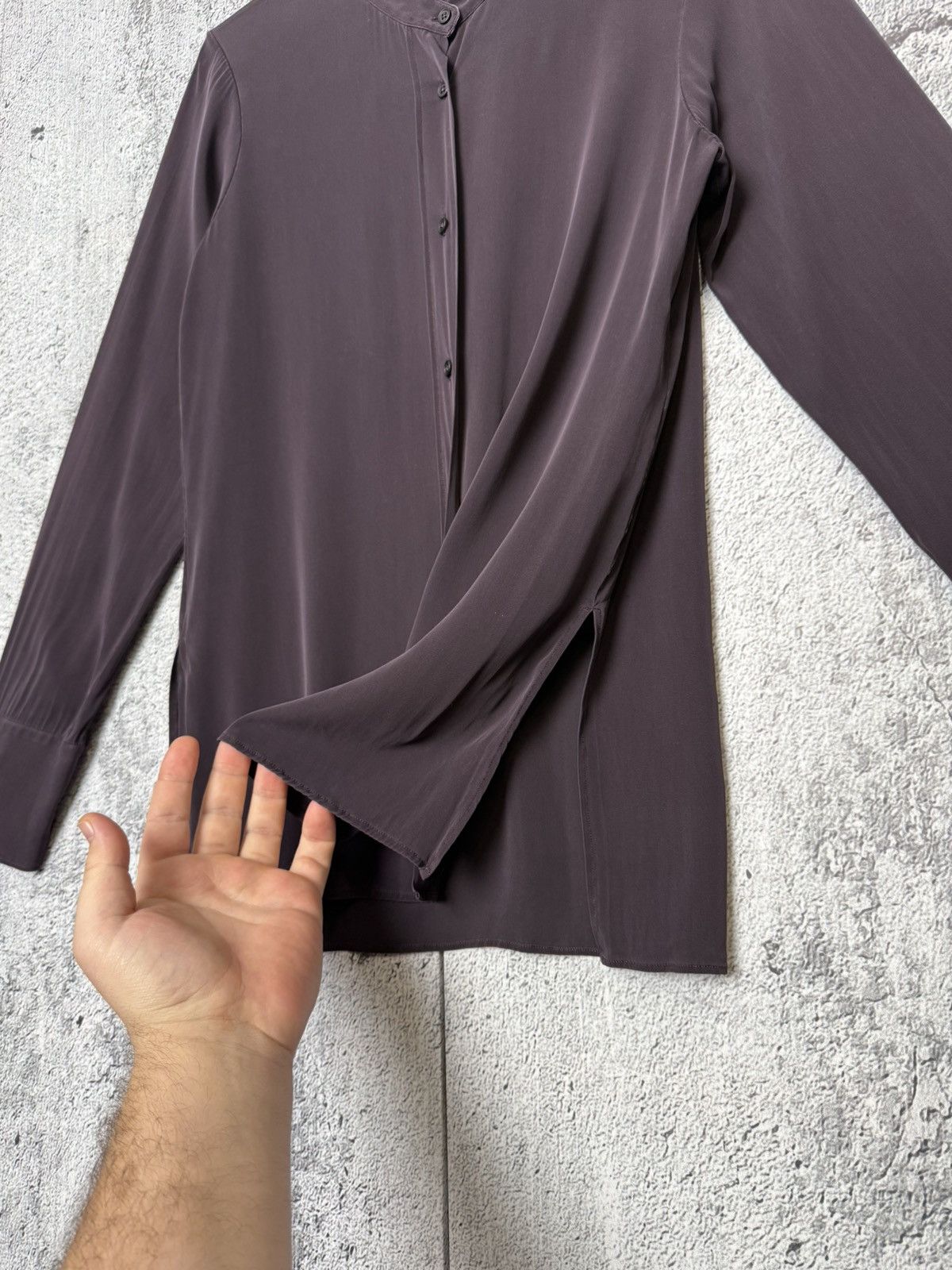 Jil Sander Jil Sander Silk Mandarin Collar Long Sleeve Button up Shirt Size XS / US 0-2 / IT 36-38 - 5 Thumbnail