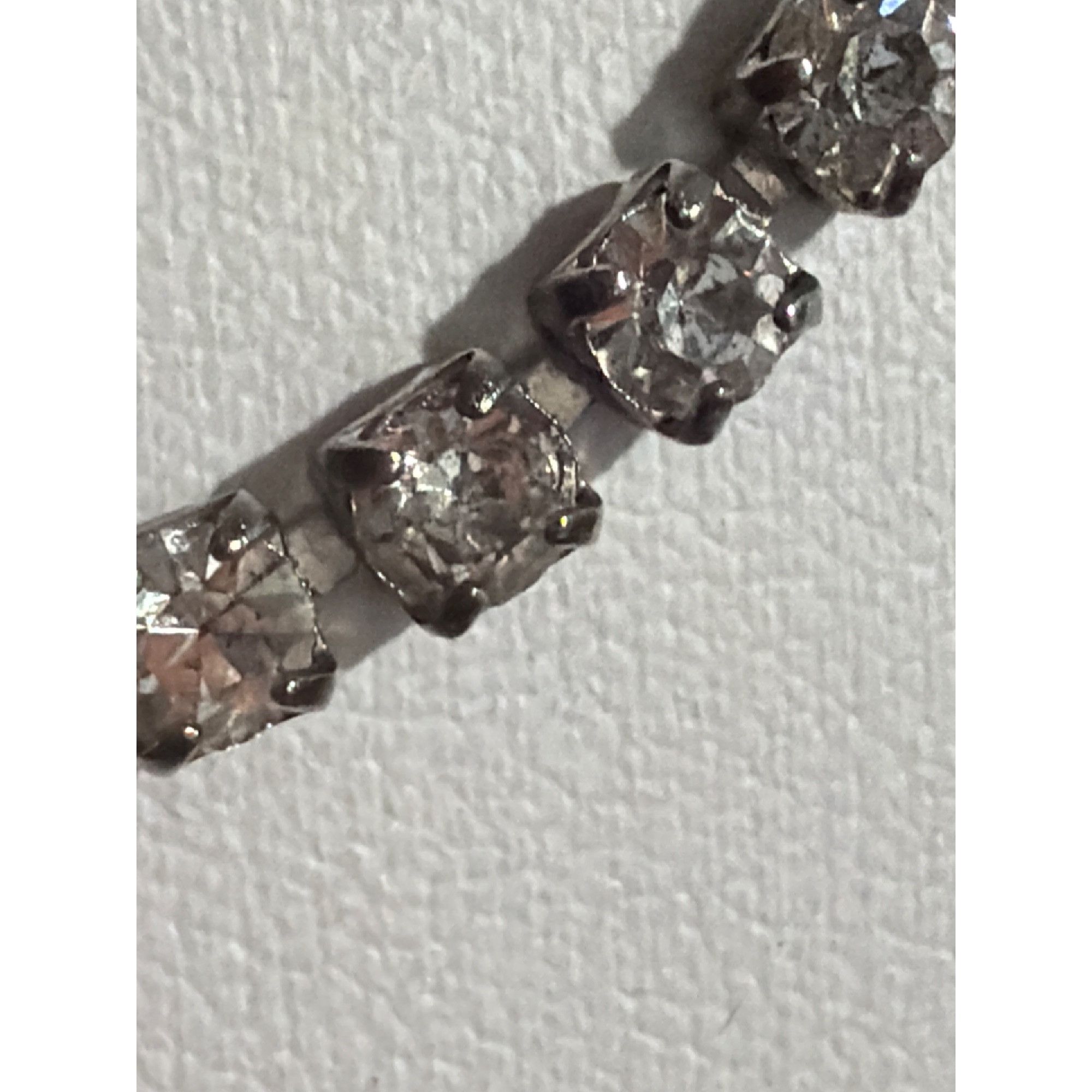 Other Vintage Clear Crystal Rhinestone Choker Necklace Prong Set F Size ONE SIZE - 2 Thumbnail