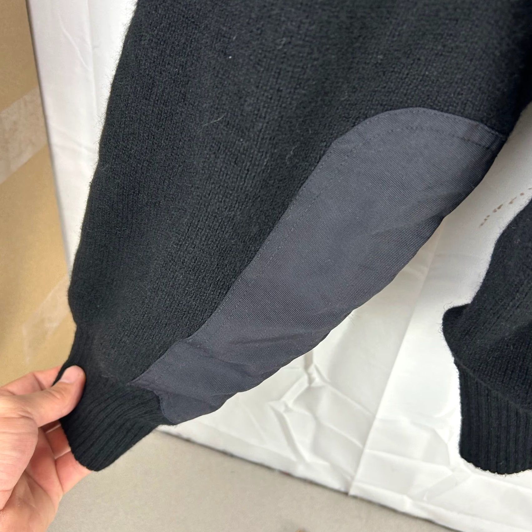 Cutter & Buck Cutter Buck Mens Sweater 1/4 Zip Lambswool Blend Black XL Mock Neck Pockets Golf Knit Pullove r Size US XL / EU 56 / 4 - 6 Thumbnail