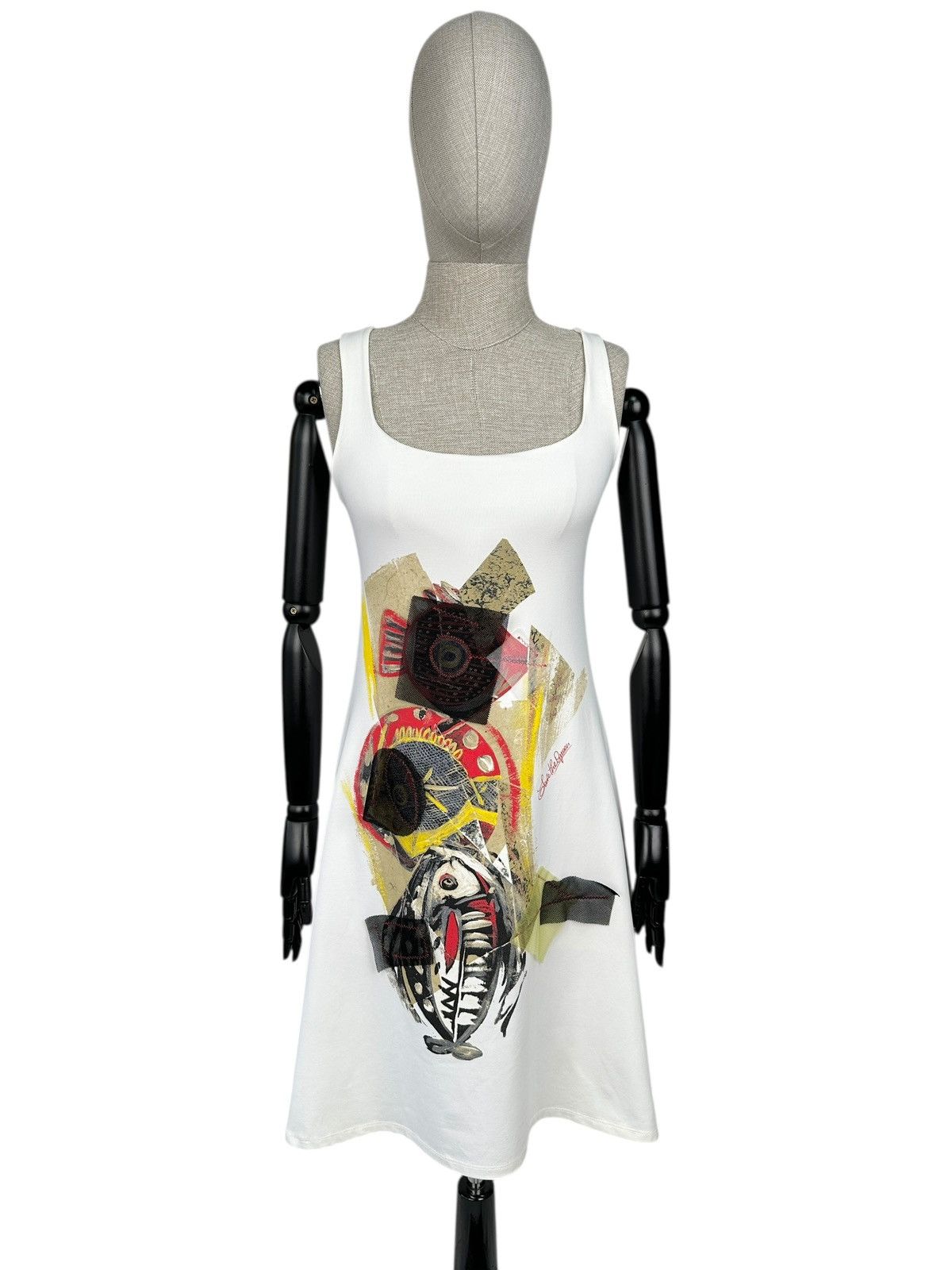 Other Save the Queen Patchwork A-Line Sleeveless White Dress sz L Size L / US 10 / IT 46 - 1 Thumbnail