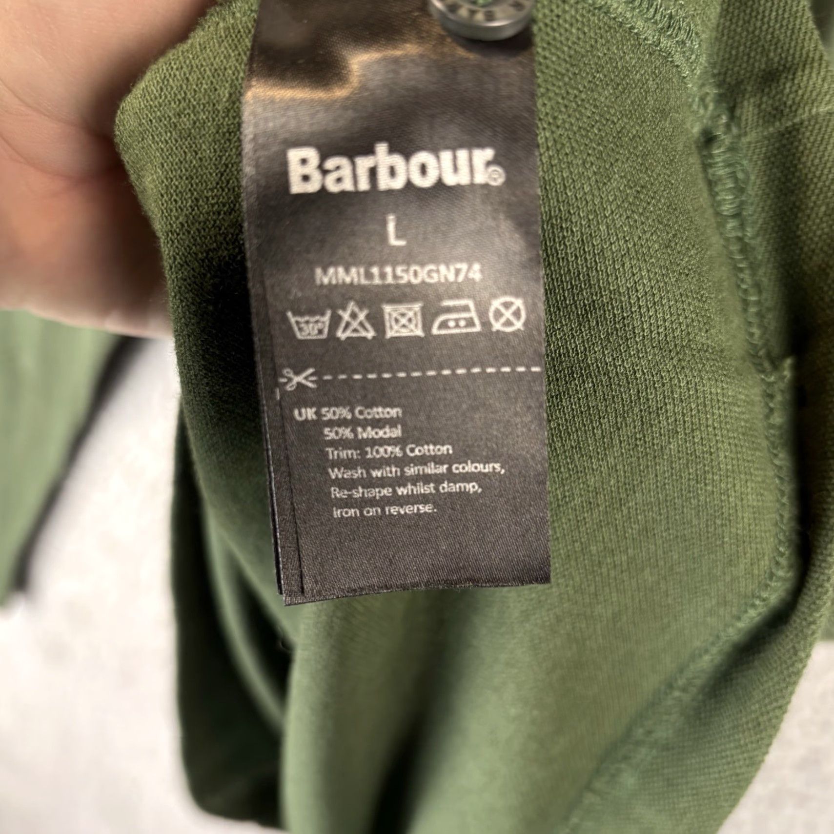 Barbour Barbour Polo Shirt Mens Long Sleeve Hunter Green Cotton Blend Preppy Slim Regular Size L 44 Chest Embroidered Logo Size US L / EU 52-54 / 3 - 4 Thumbnail