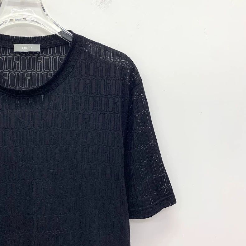 Dior Dior Black logo full-printed hollow round-neck short-sleev Size US L / EU 52-54 / 3 - 3 Thumbnail