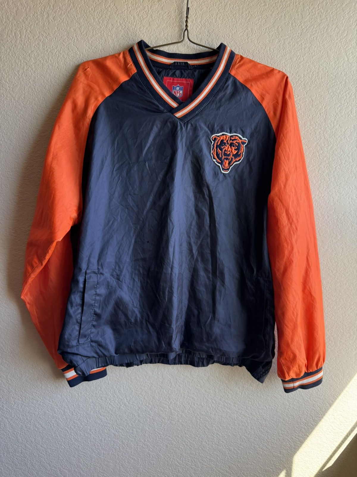 NFL NFL Chicago Bears Navy Fleece Lined Windbreaker Size US M / EU 48-50 / 2 - 1 Thumbnail