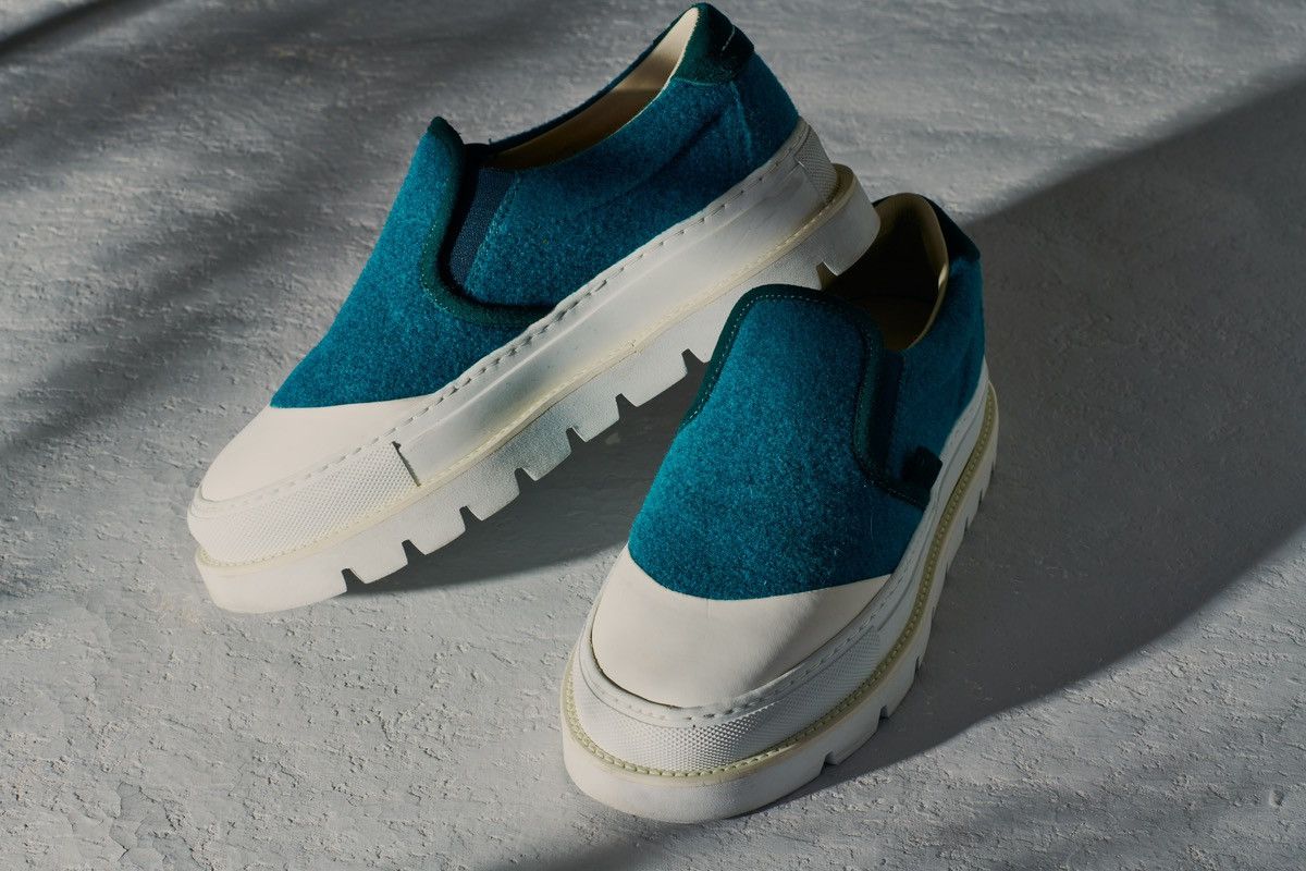 image of Maison Margiela Platform Slip-Ons Shoes in Green, Women's (Size 8)