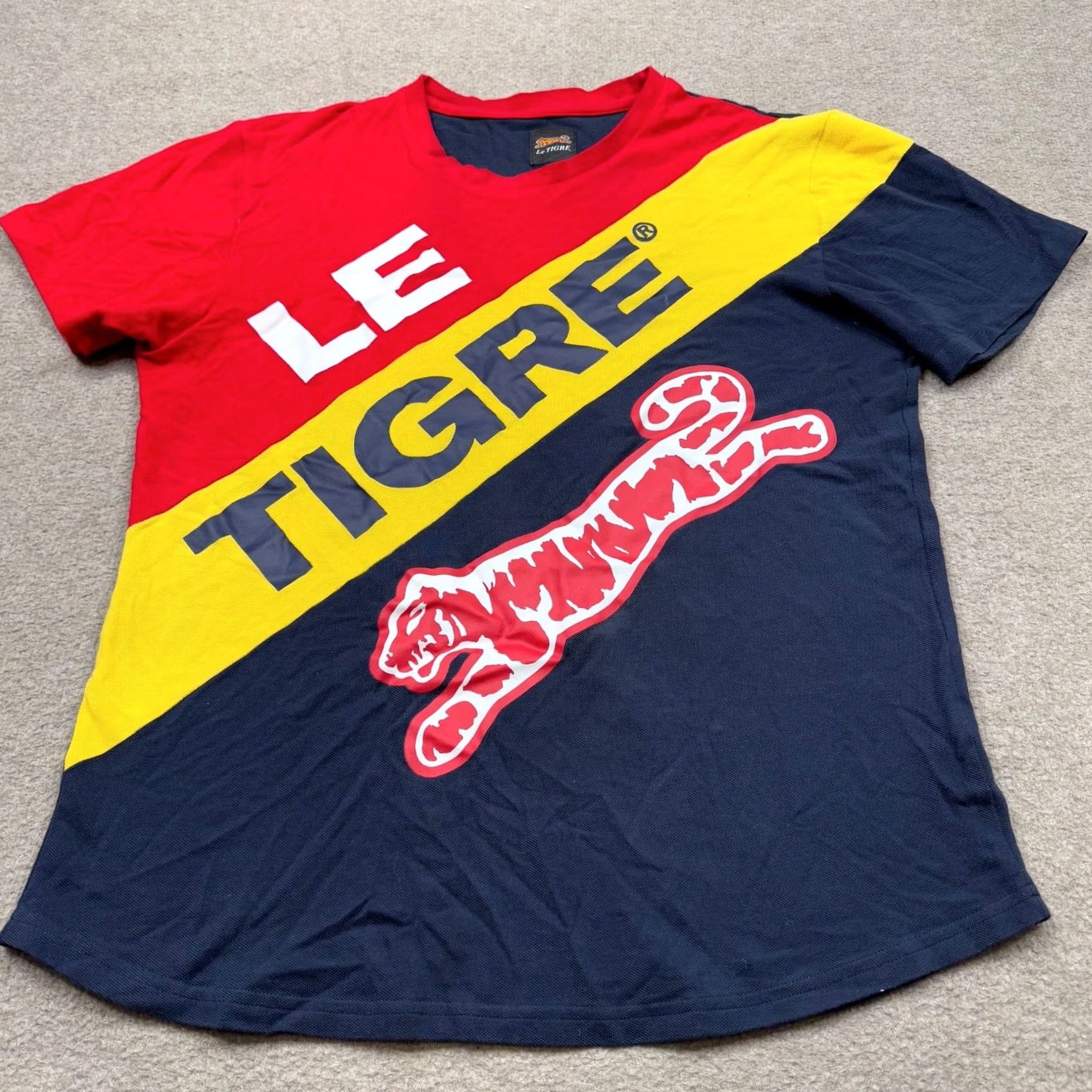 Spell Le Tigre Mens T Shirt Colorblock Logo Short Sleeve Blue M Shirt Mens Colorful 2020s Size US M / EU 48-50 / 2 - 4 Thumbnail