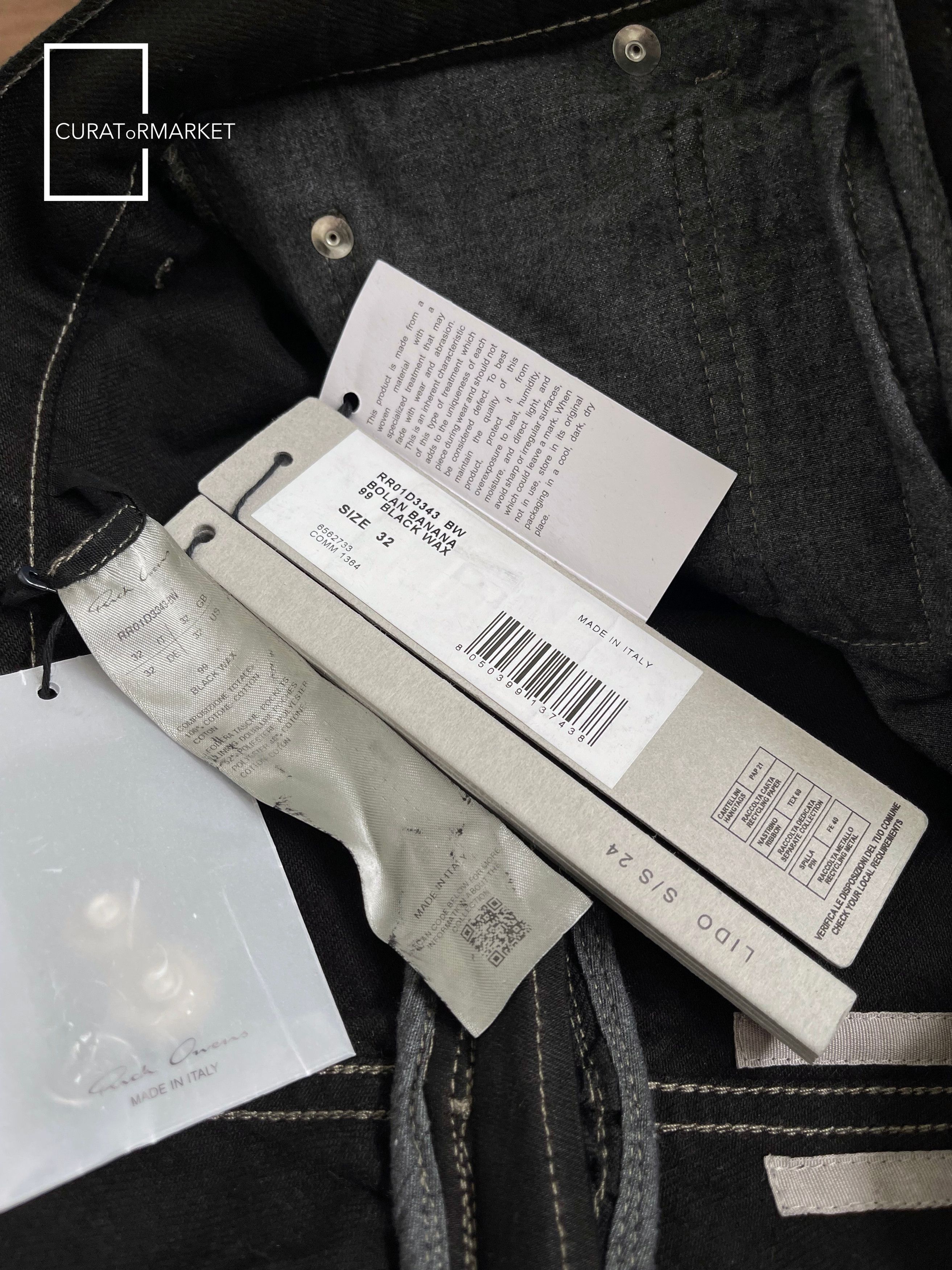 Rick Owens Runway Waxed Bolan Banana Denim Zipper Seam Jeans SS24 Lido Size US 32 / EU 48 - 17 Thumbnail