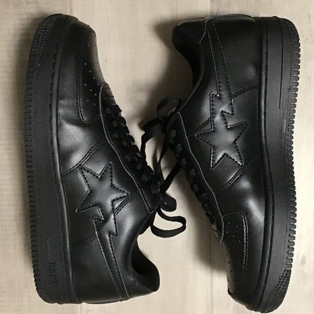 Bape Black Leather BAPE STA sneakers a bathing ape shoes Size US 9 / EU 42 - 3 Thumbnail