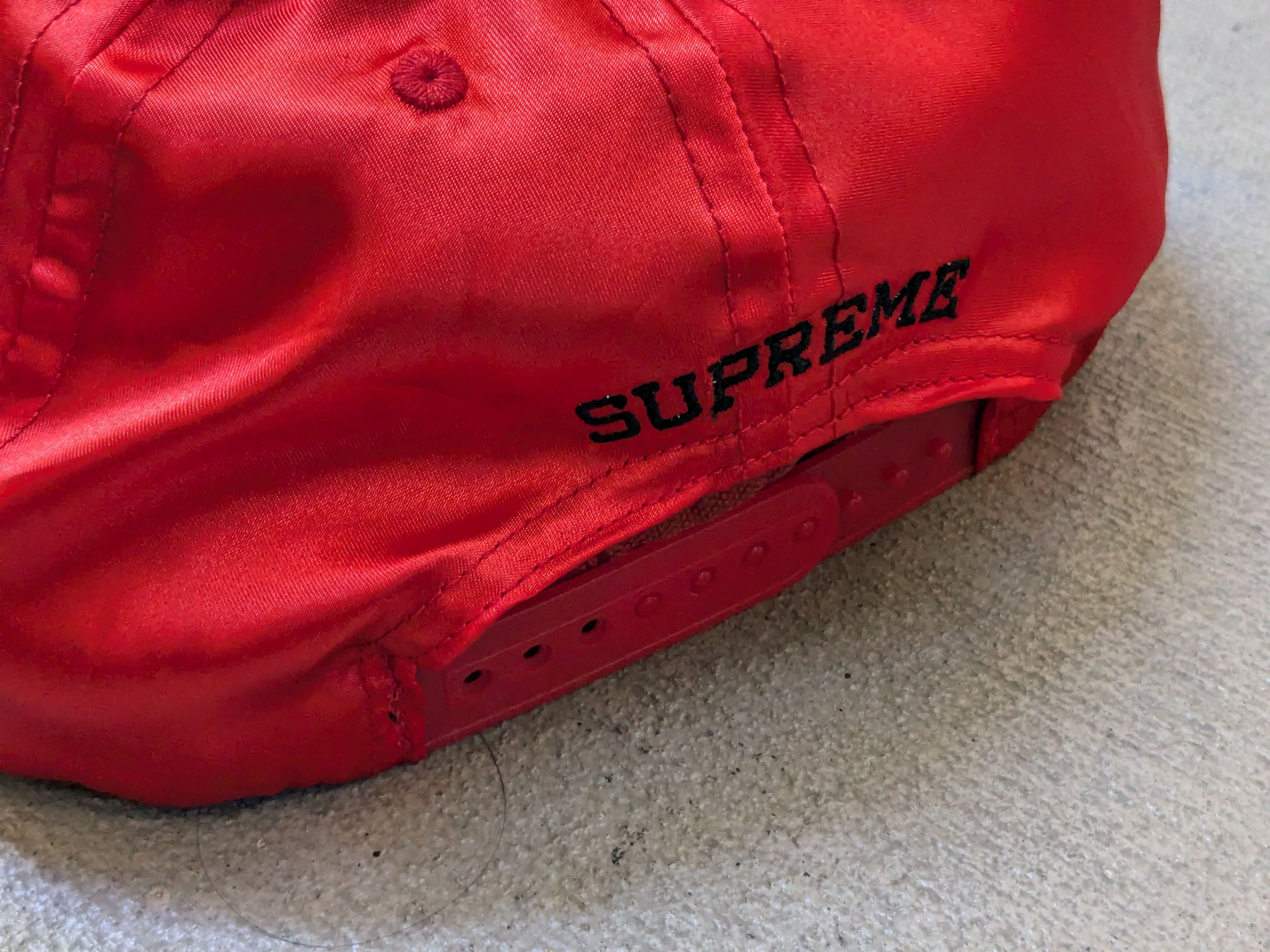 Playboy × Supreme Supreme Playboy Satin 6 Panel Hat Cap Red Adjustable Size ONE SIZE - 7 Thumbnail